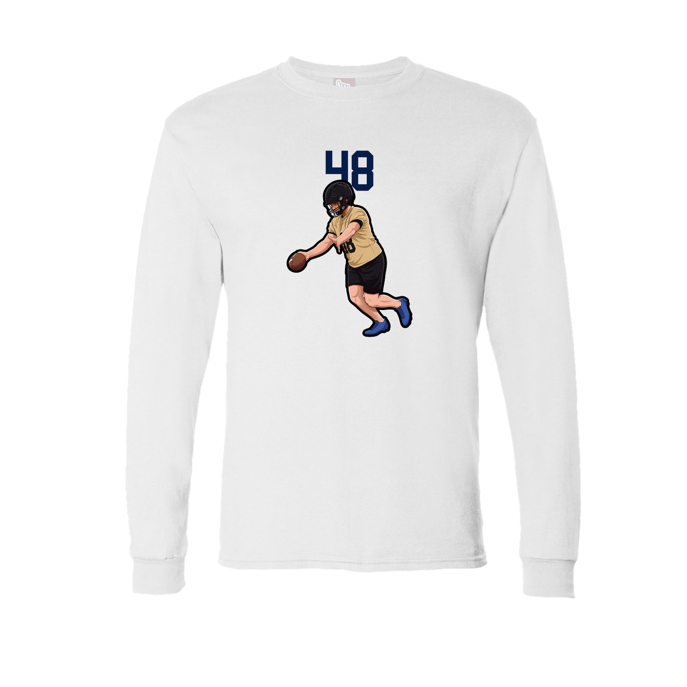 Long Sleeve Tee — Number Top in White