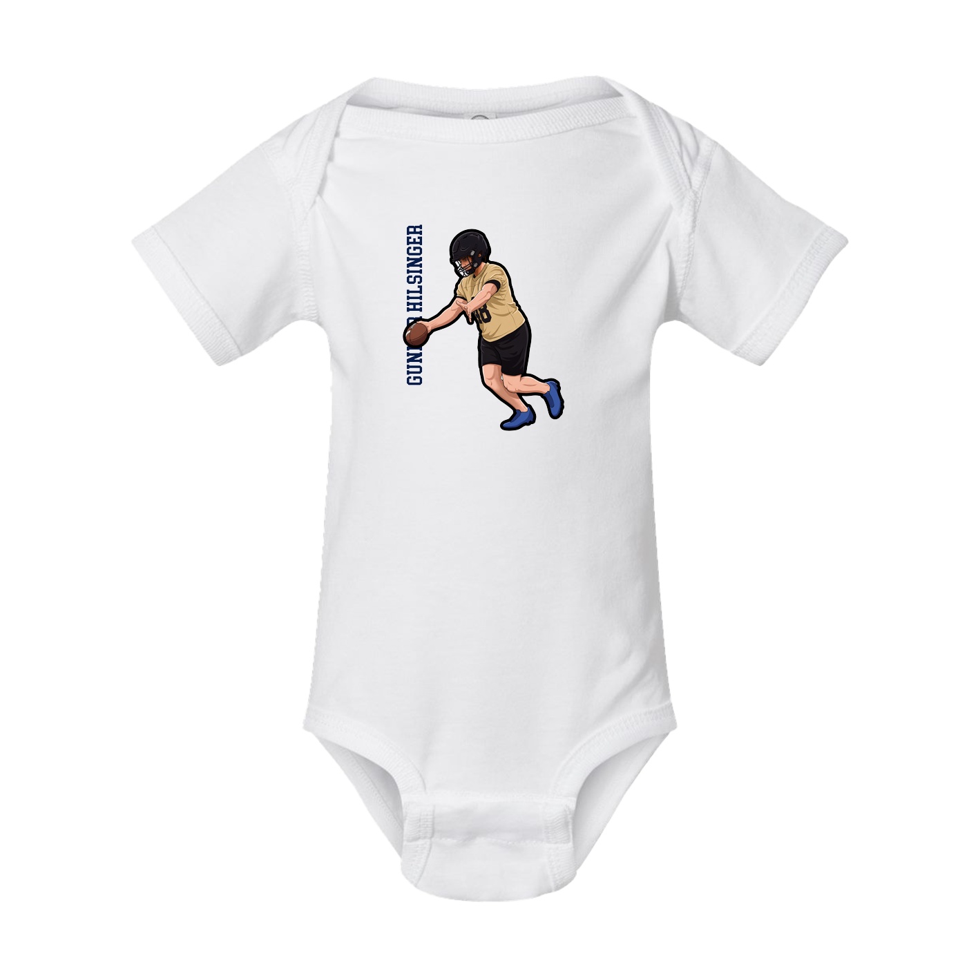 Baby Onesie — Name Vertical in White