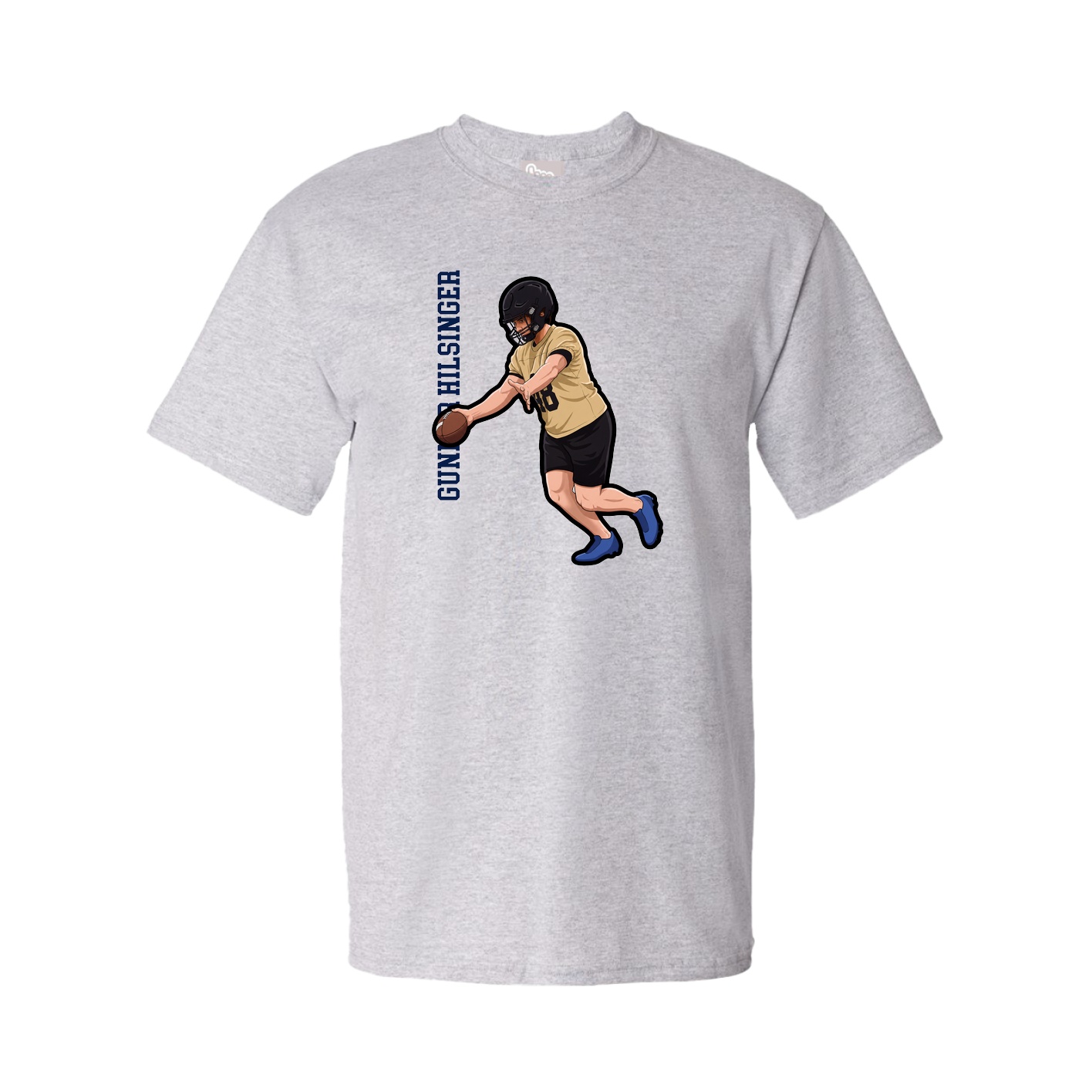 Tee — Name Vertical in Grey