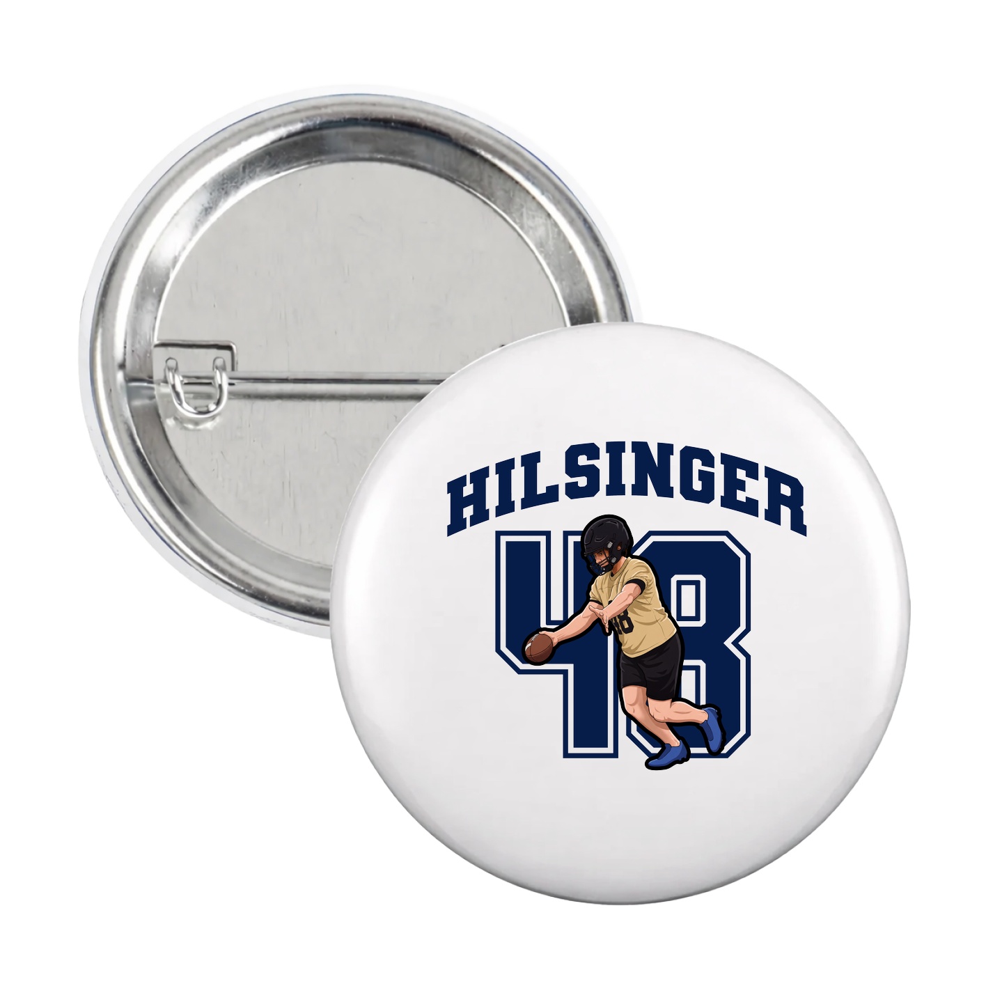 Game Day Button — Number in White