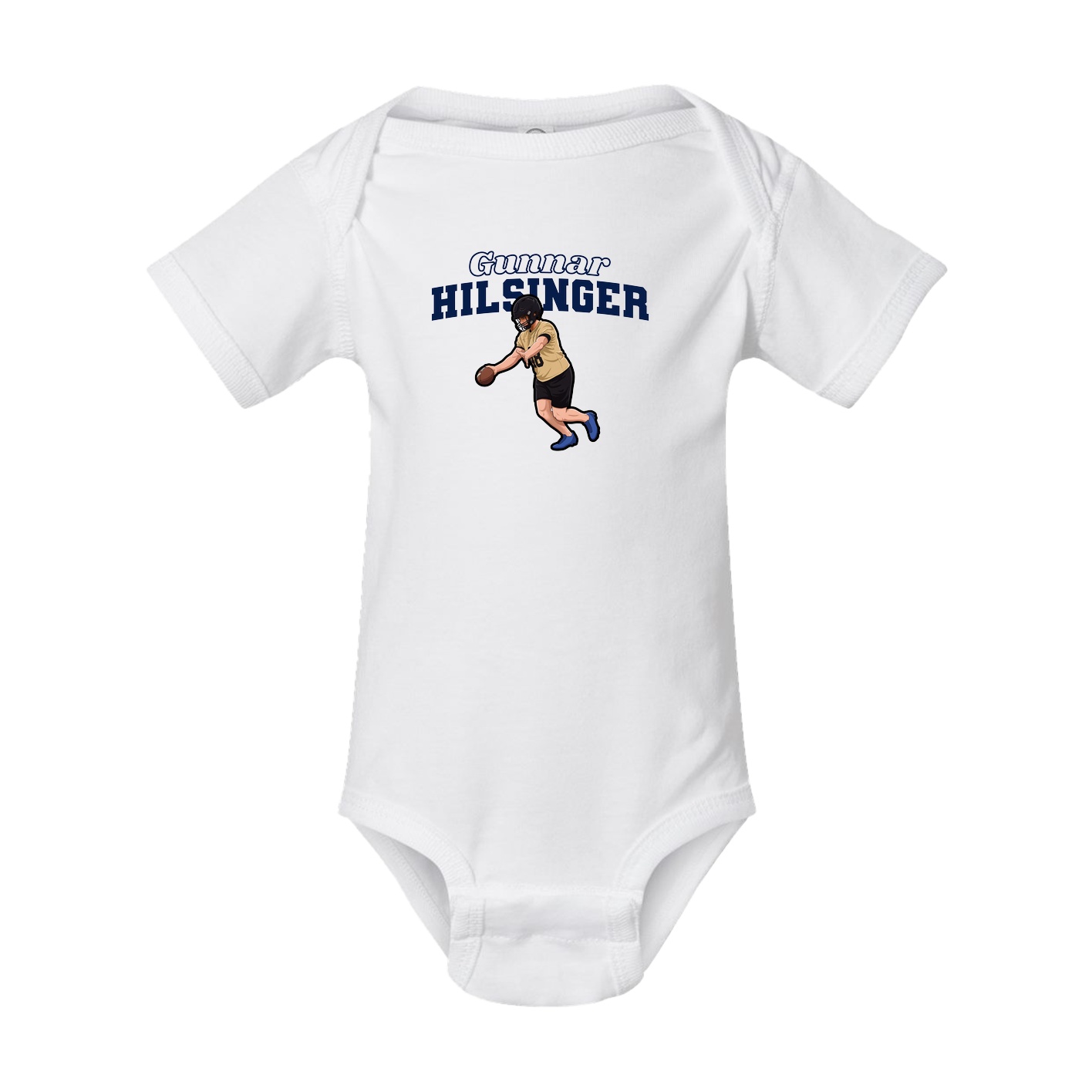 Baby Onesie — Name Arch in White