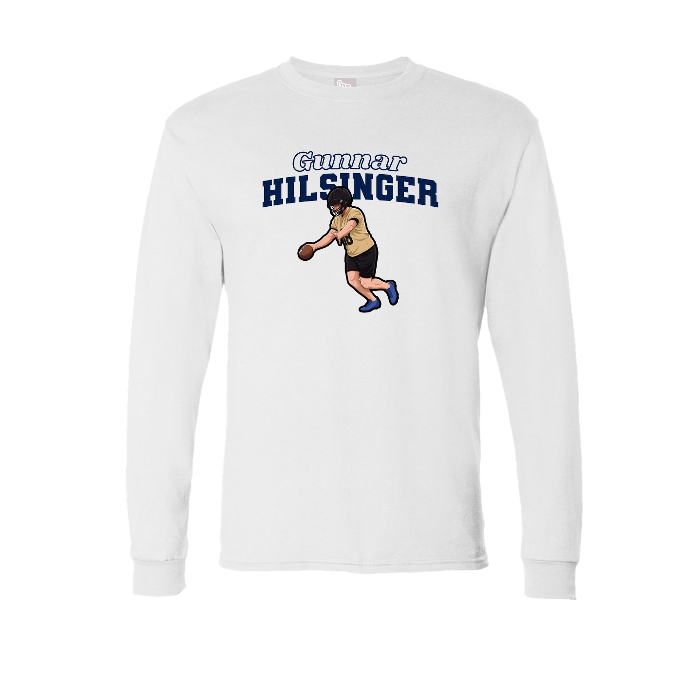 Long Sleeve Tee — Name Arch in White