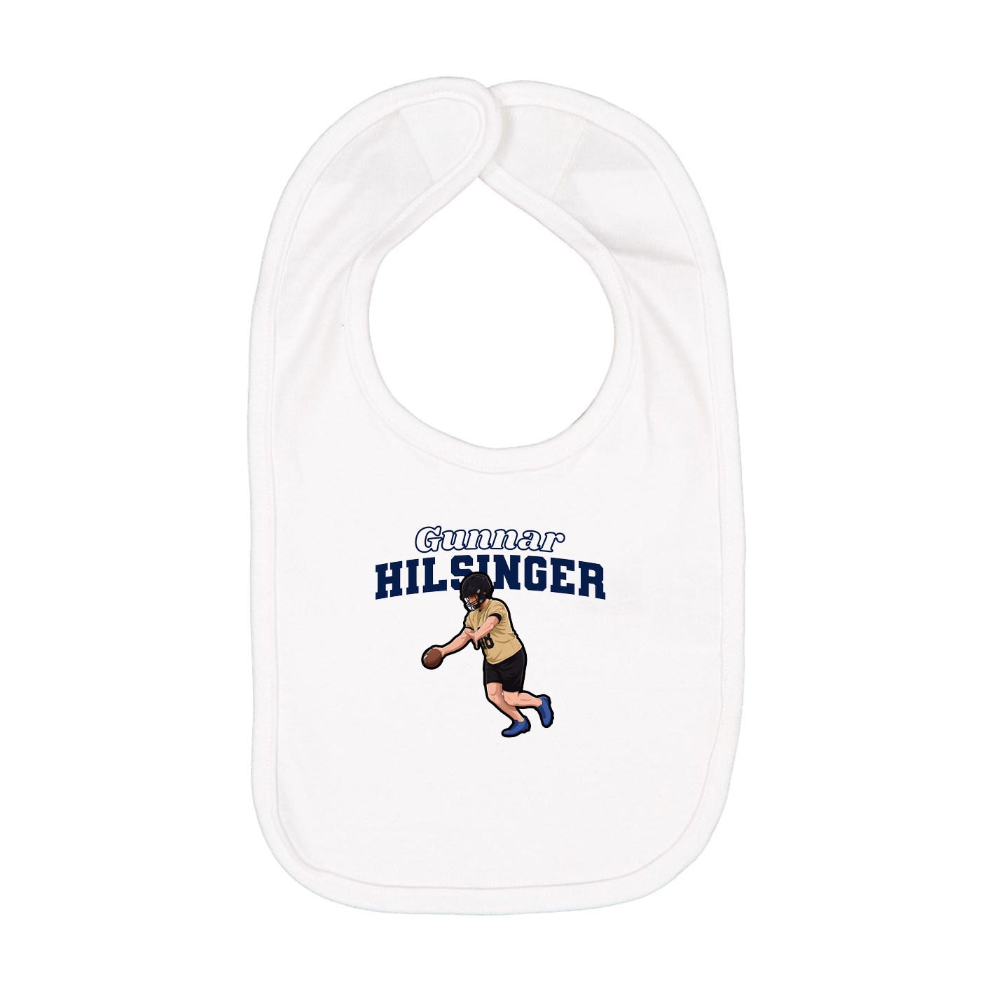 Infant Bib — Name Arch in White