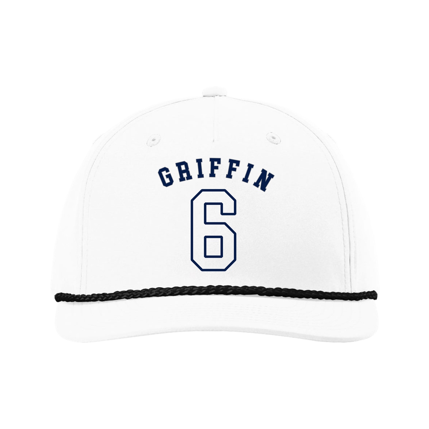 Five-Panel Classic Rope Cap — Shirsey Arch in White