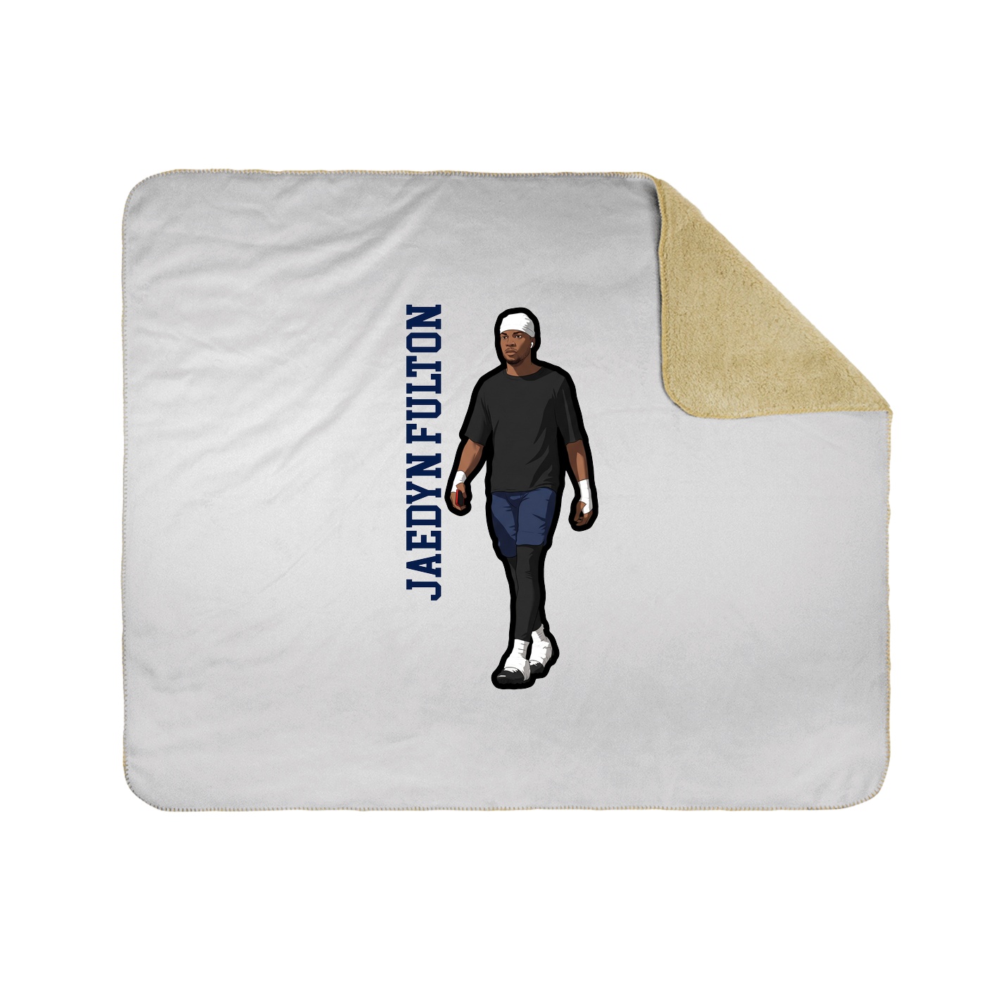 Throw Blanket — Name Vertical in White