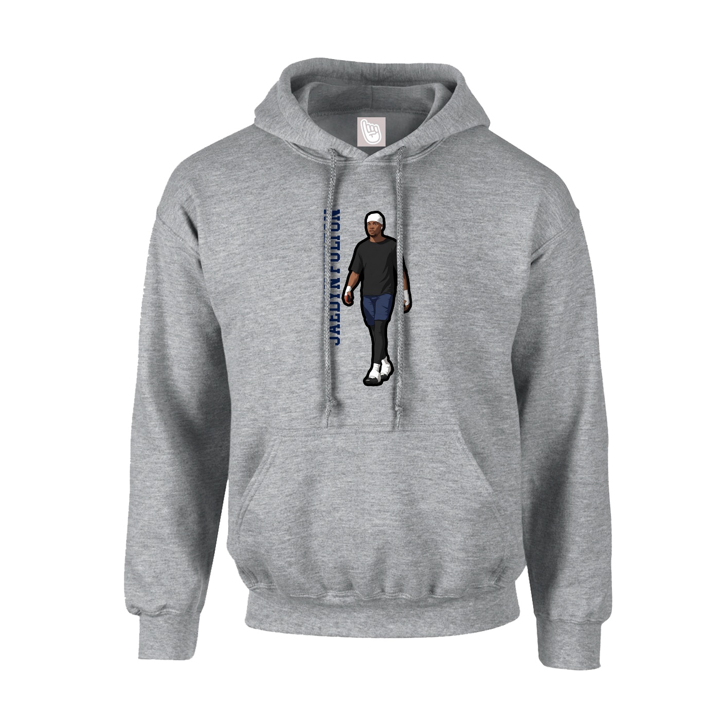 Youth Hoodie — Name Vertical in Grey