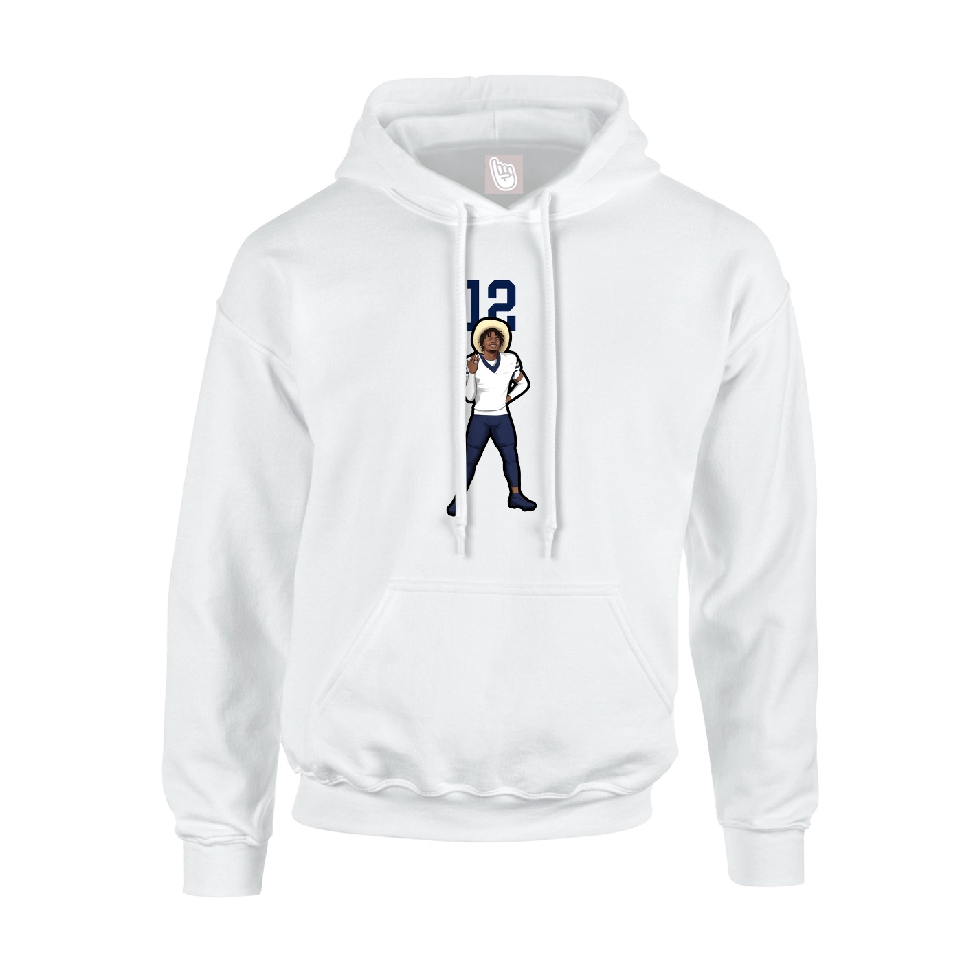 Youth Hoodie — Number Top in White
