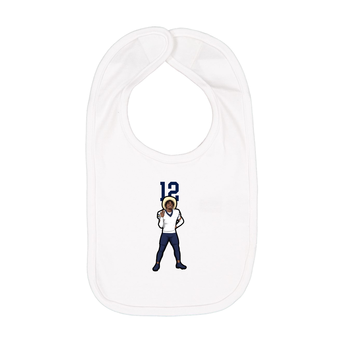 Infant Bib — Number Top in White
