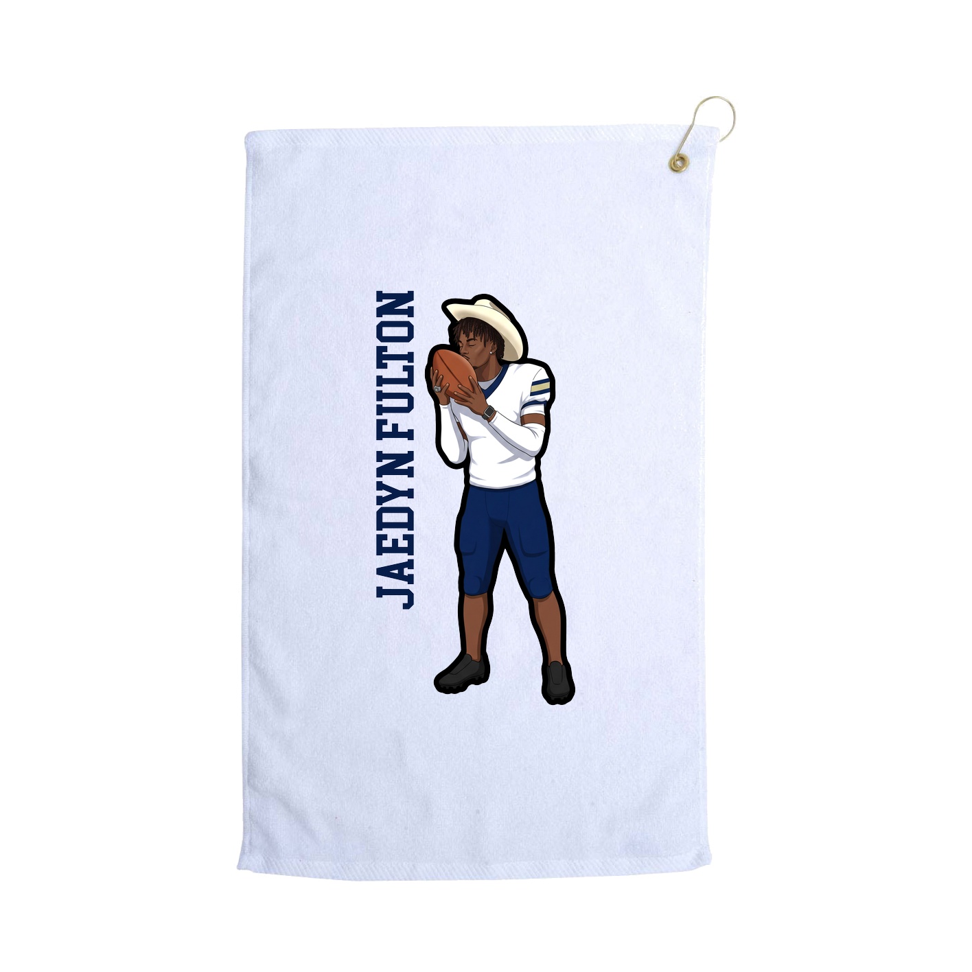 Golf Towel — Name Vertical in White
