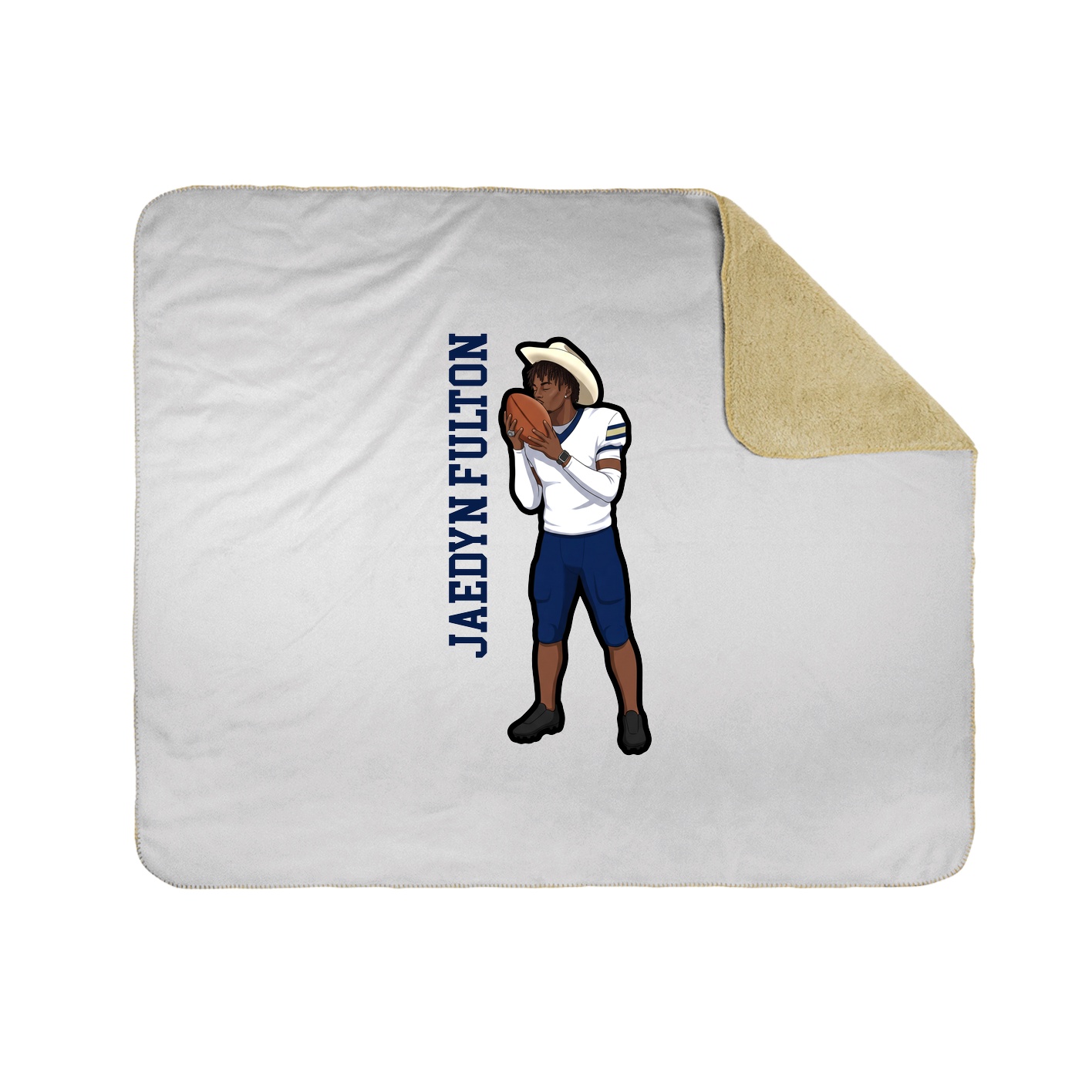 Throw Blanket — Name Vertical in White