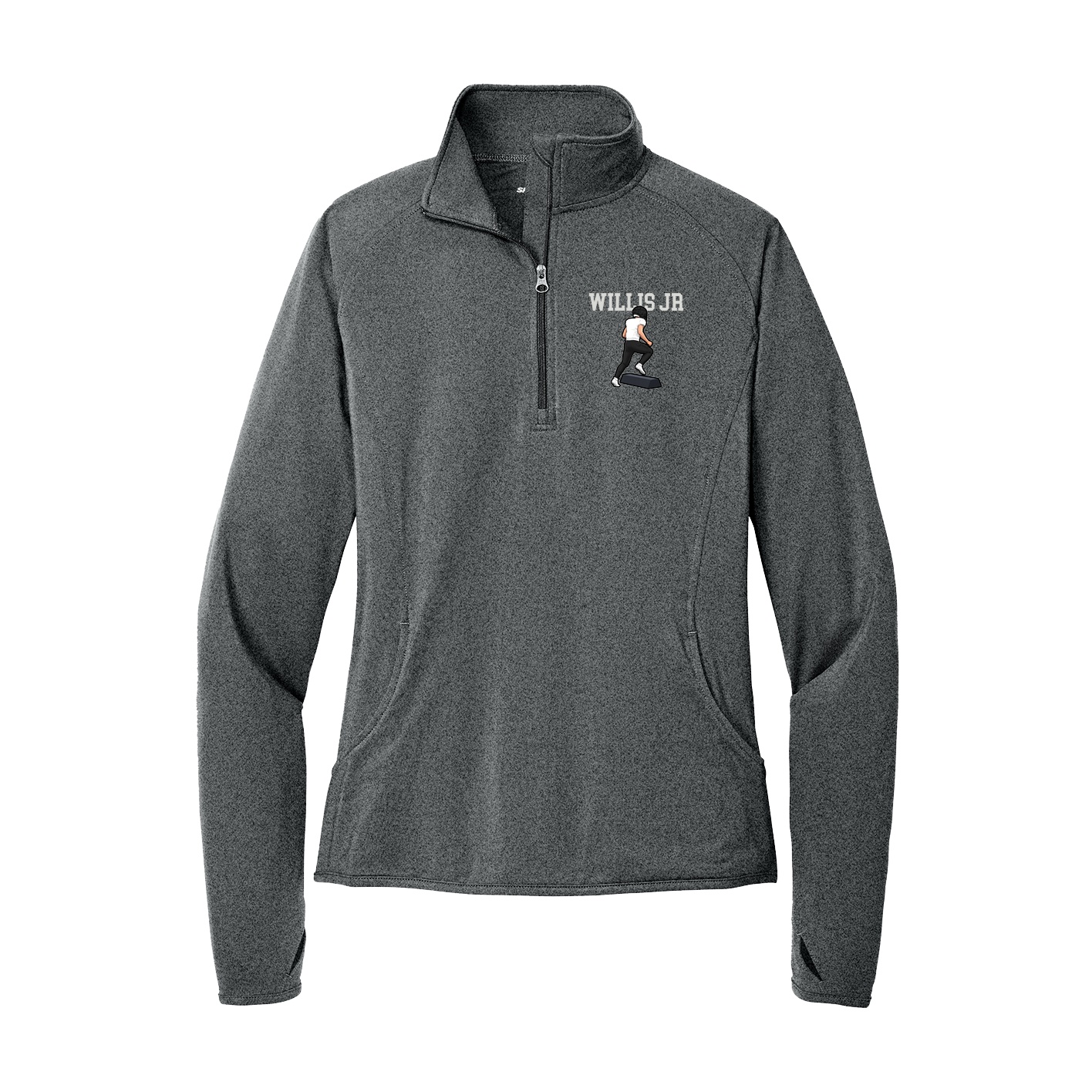 Women's Q-Zip Pullover — Shirsey in Grey