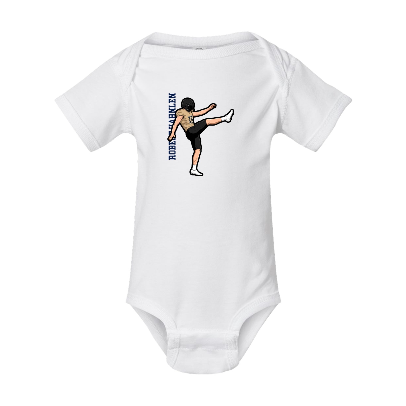 Baby Onesie — Name Vertical in White