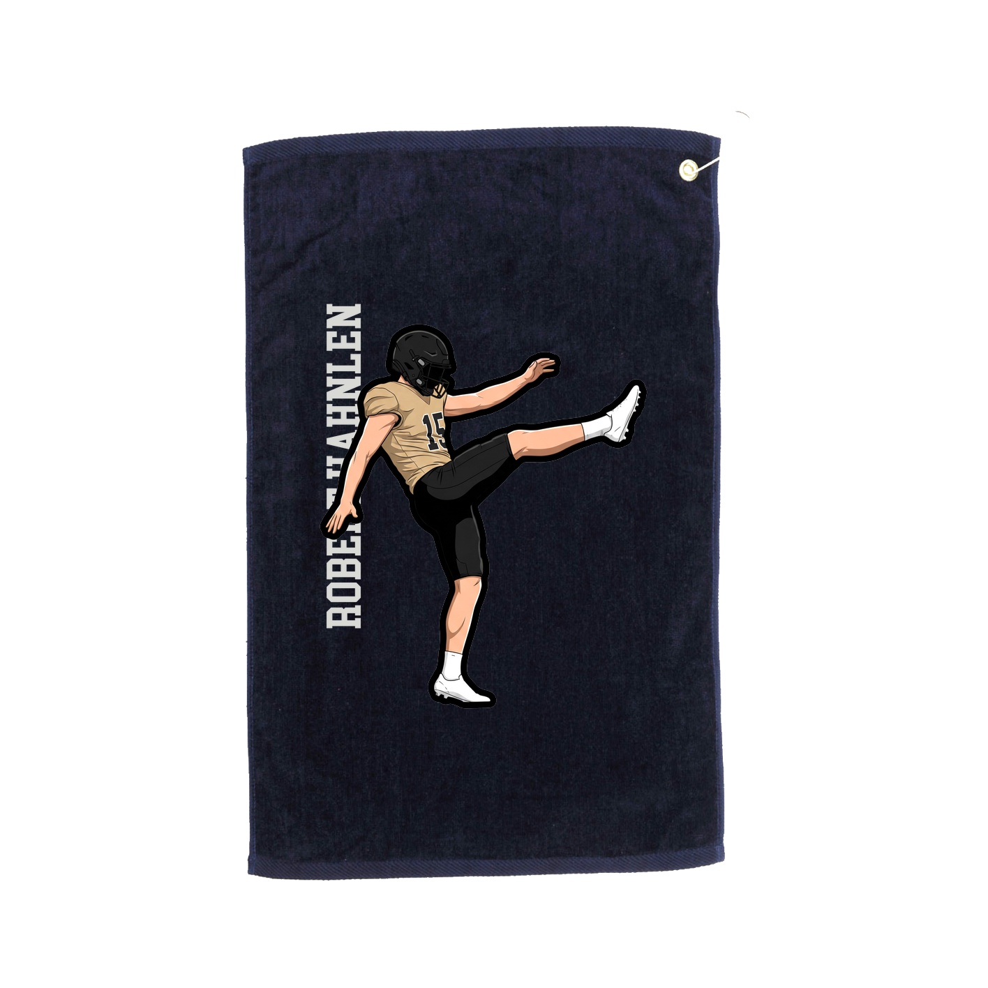 Golf Towel — Name Vertical in Navy