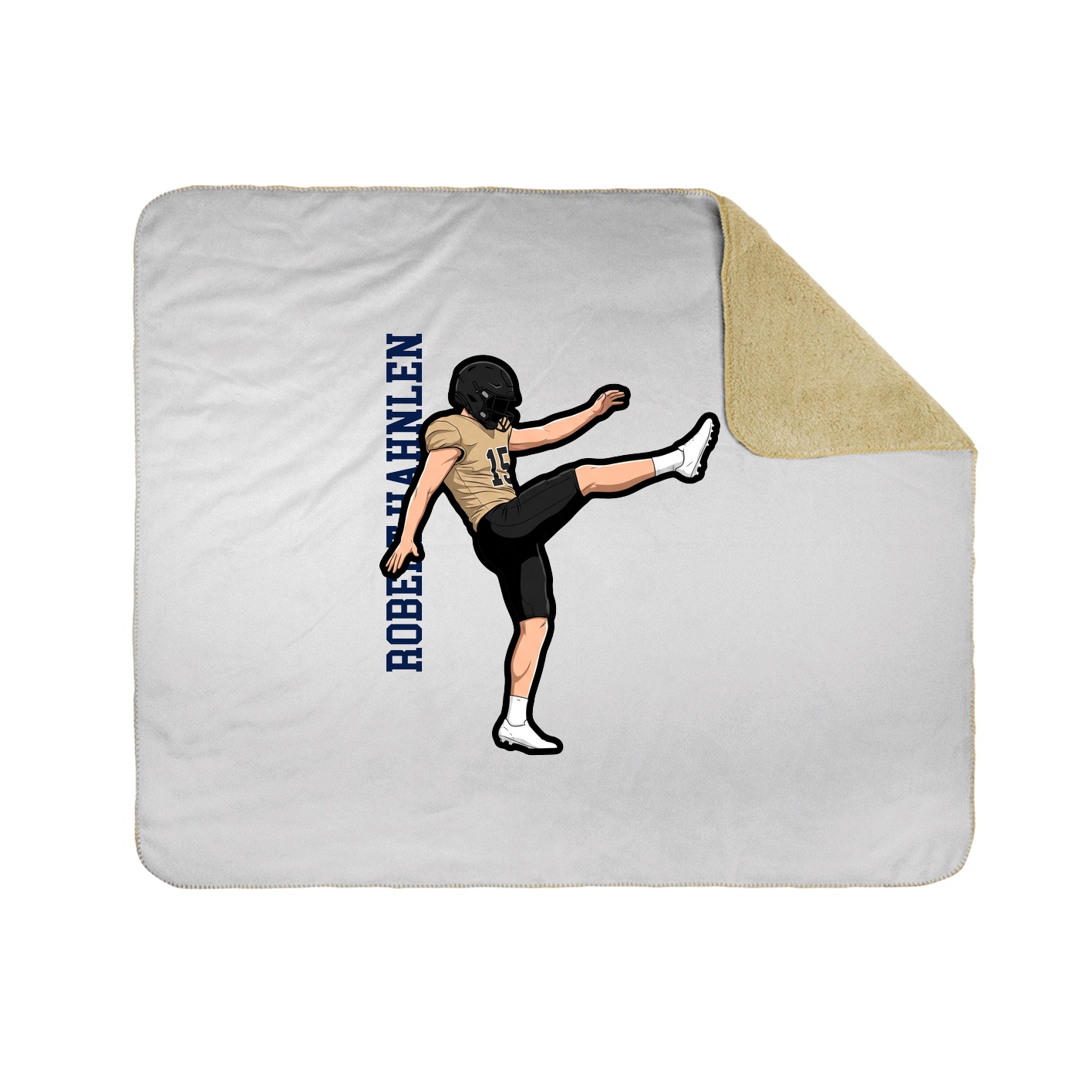 Throw Blanket — Name Vertical in White