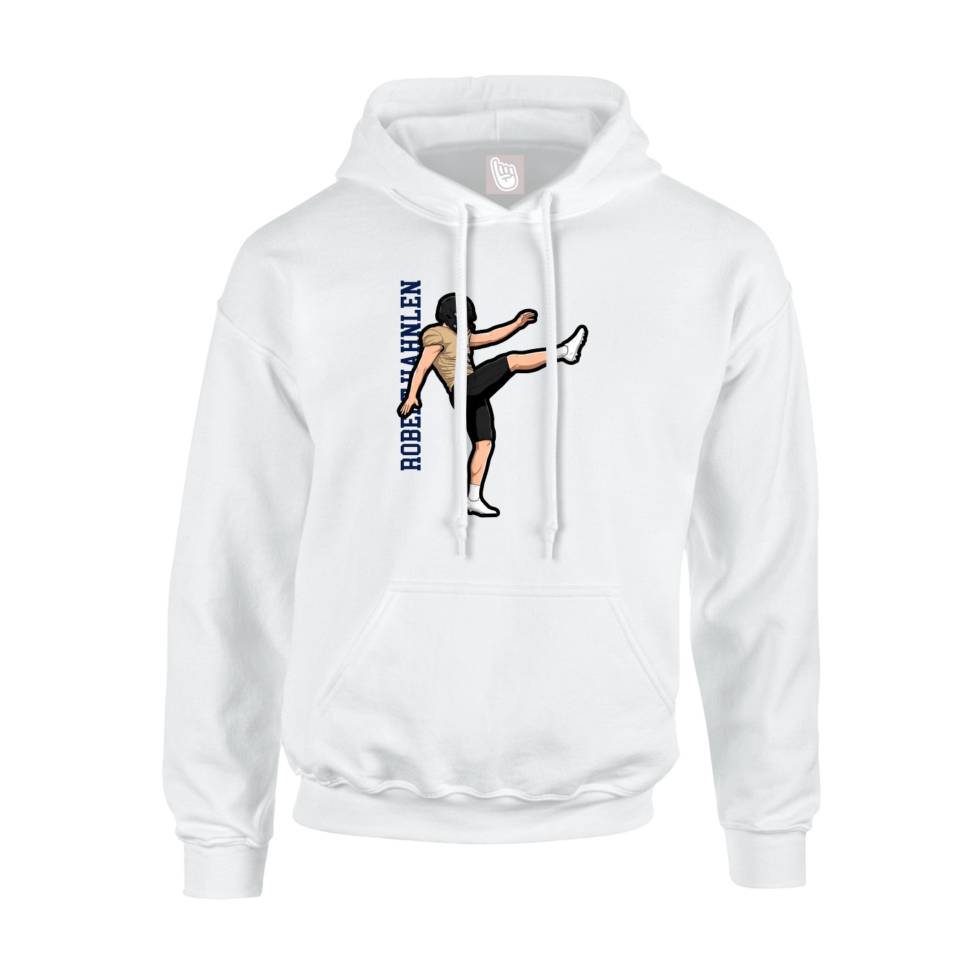 Youth Hoodie — Name Vertical in White
