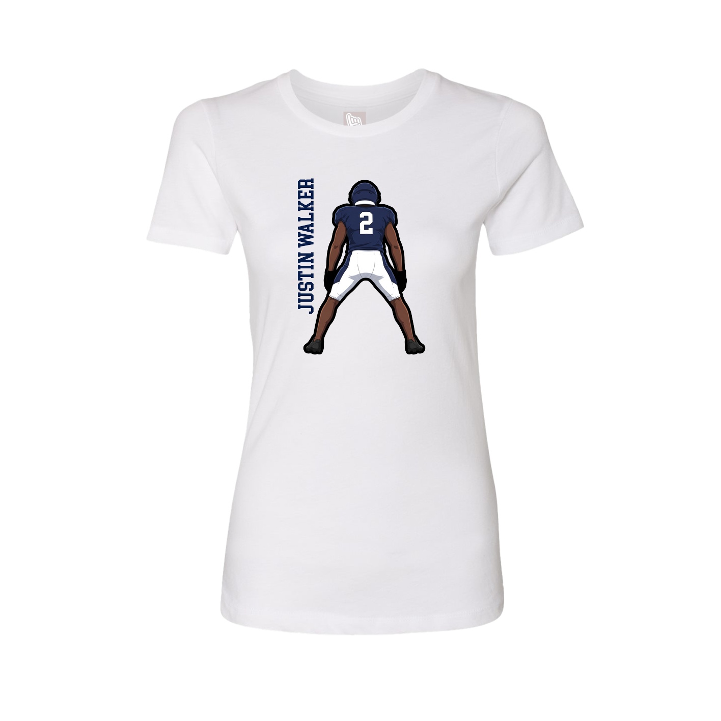 Womens Tee — Name Vertical in White