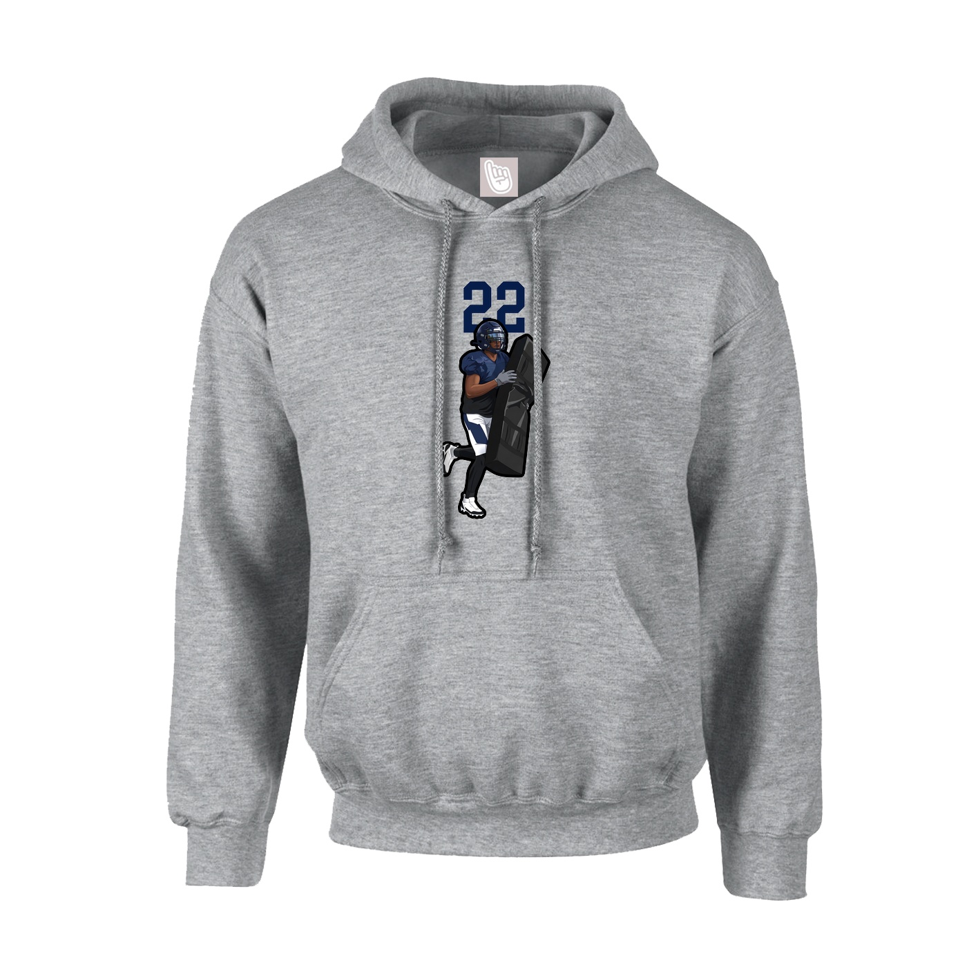 Hoodie — Number Top in Grey