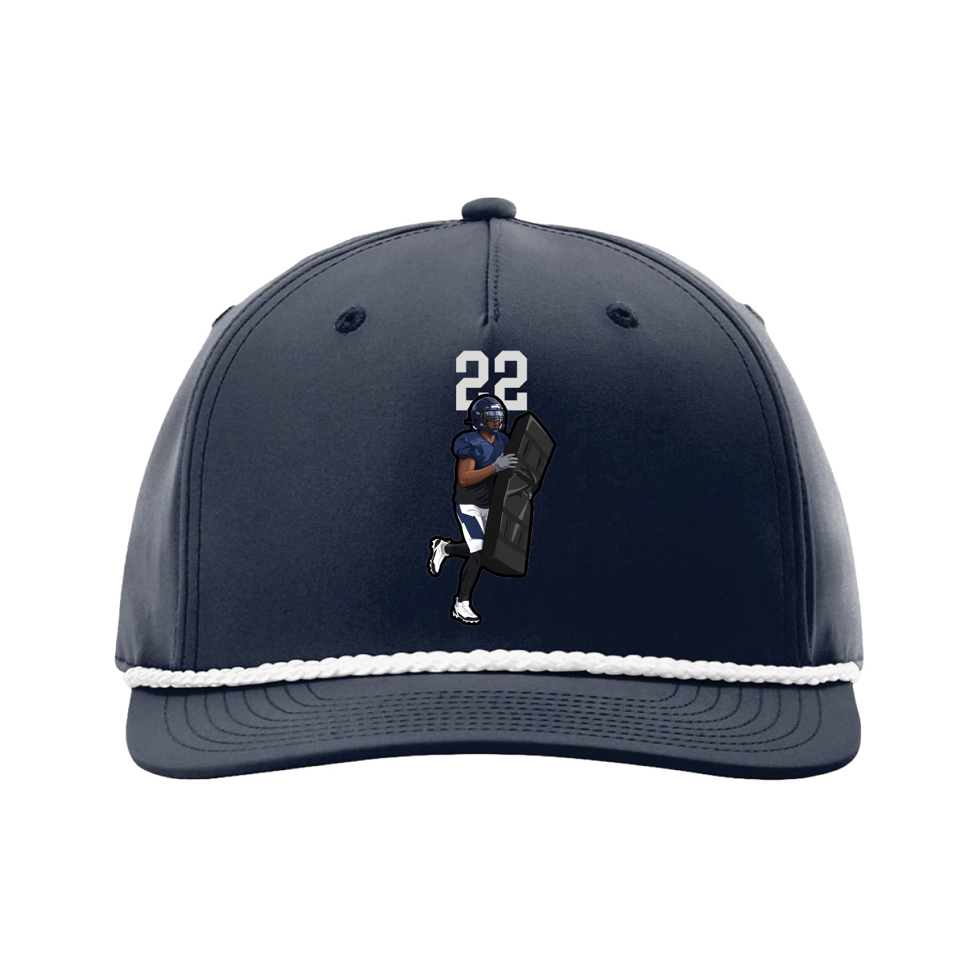 Five-Panel Classic Rope Cap — Number Top in Navy