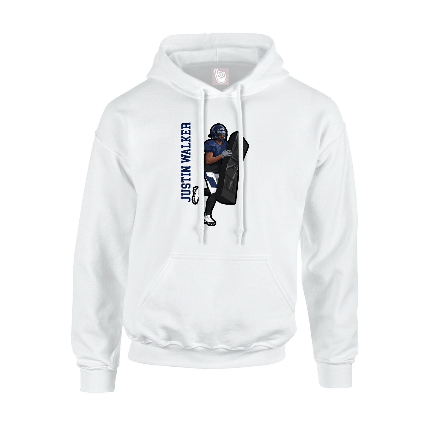 Youth Hoodie — Name Vertical in White
