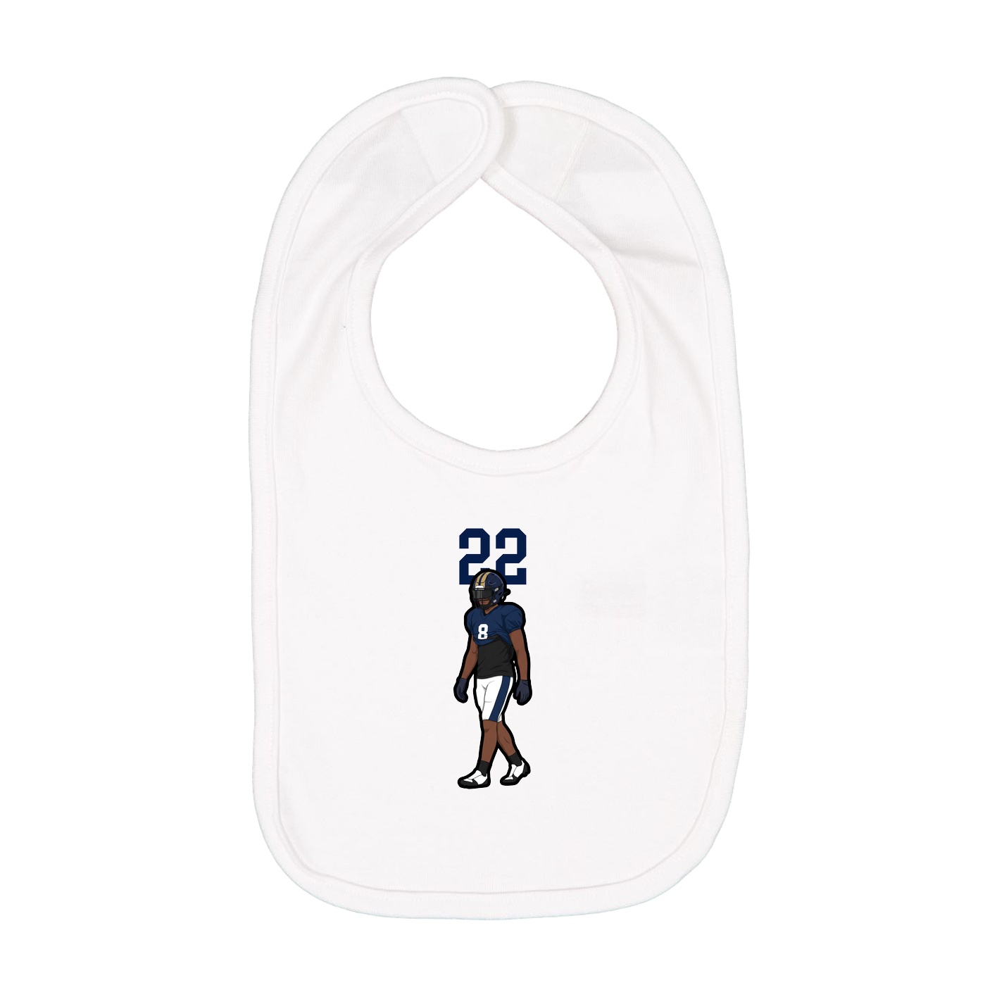Infant Bib — Number Top in White