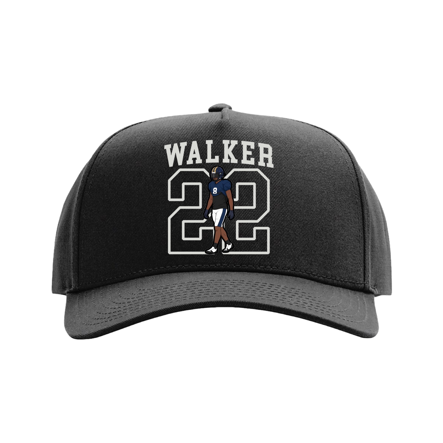 Full Fabric Five-Panel Champ Cap — Shirsey in Black