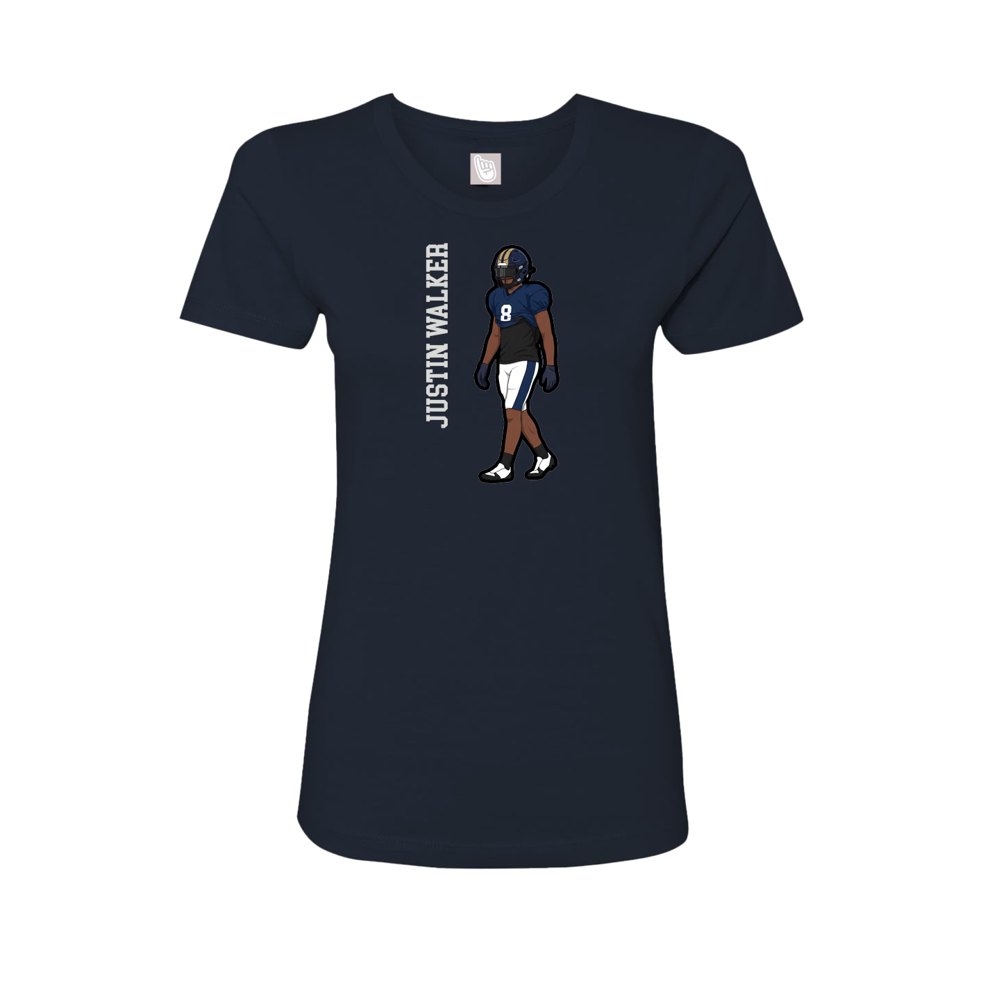 Womens Tee — Name Vertical in Navy