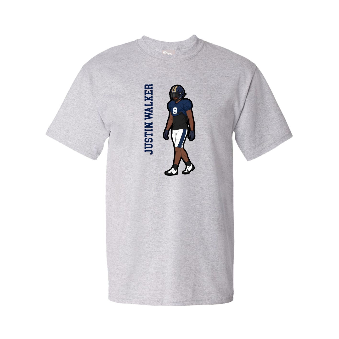Youth Tee — Name Vertical in Grey