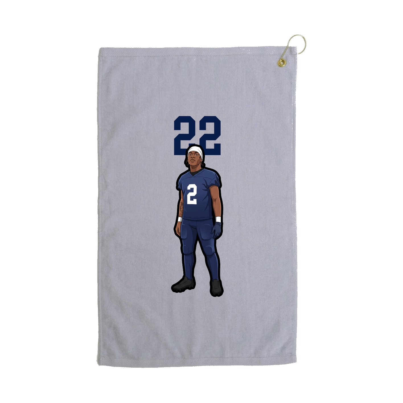 Golf Towel — Number Top in Grey