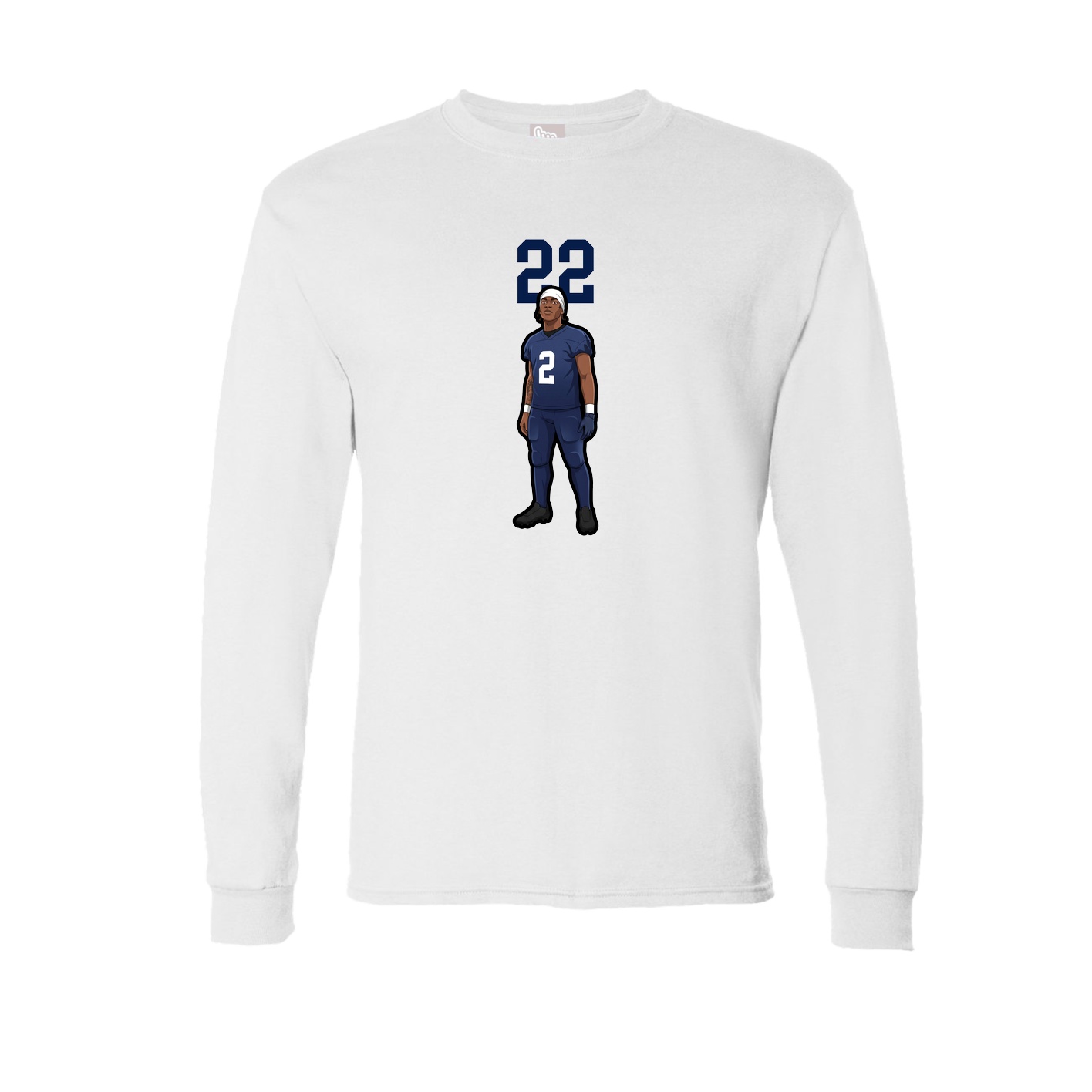 Long Sleeve Tee — Number Top in White