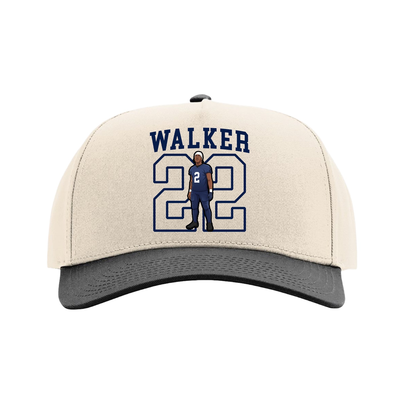 Full Fabric Five-Panel Champ Cap — Shirsey in Cream/Black
