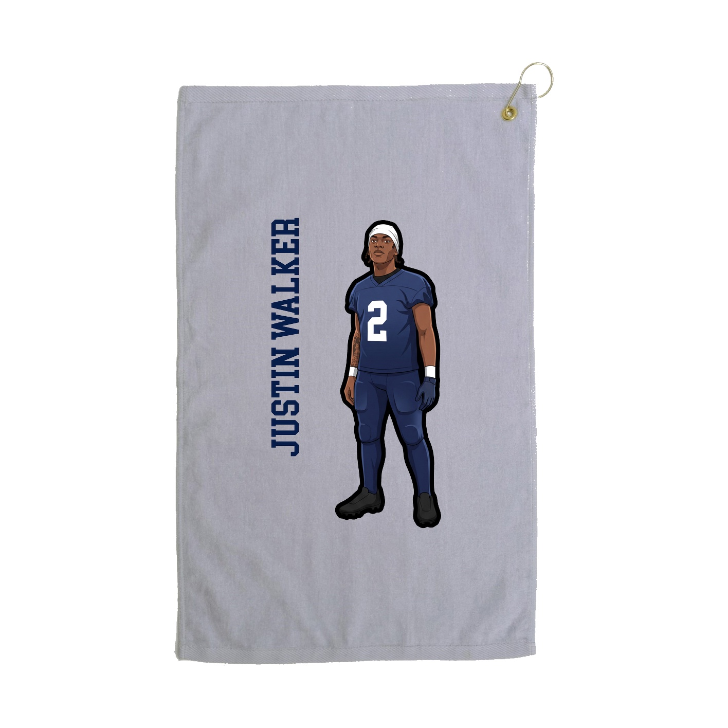Golf Towel — Name Vertical in Grey