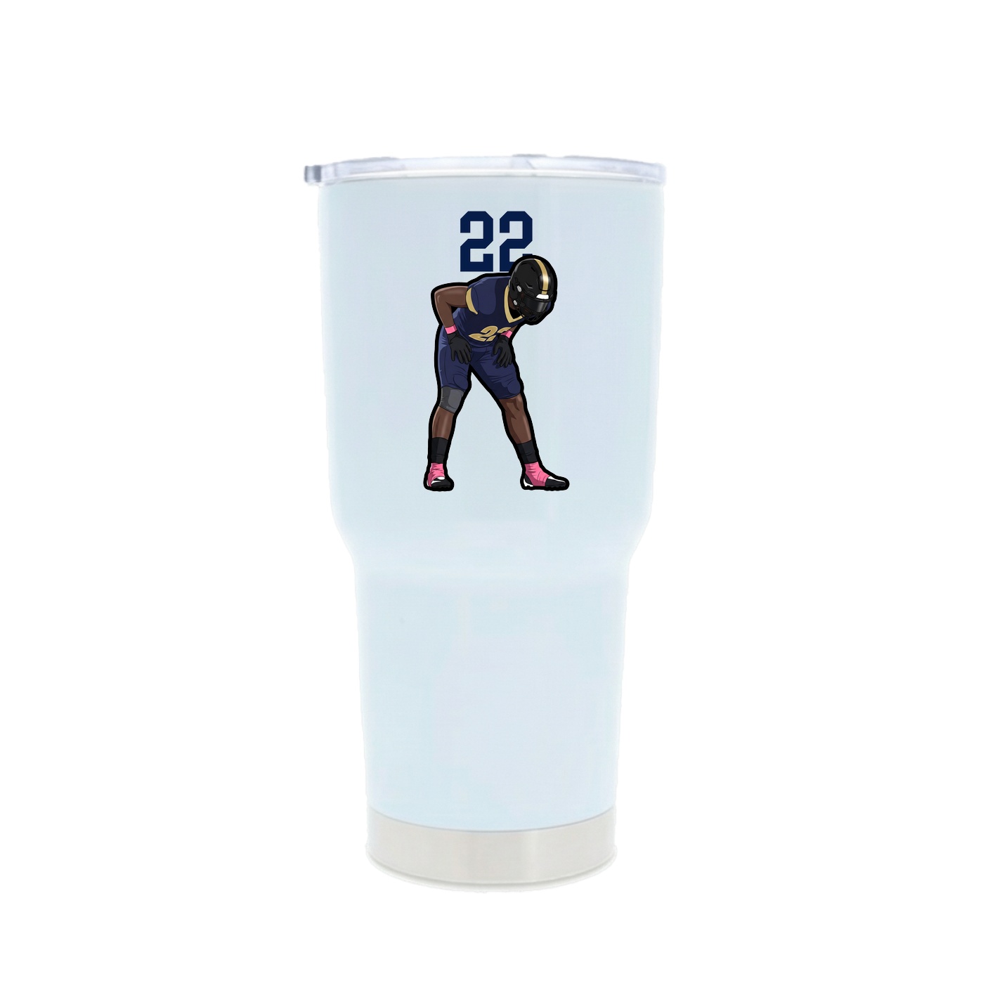 30oz Stainless Steel Tumbler — Number Top in White