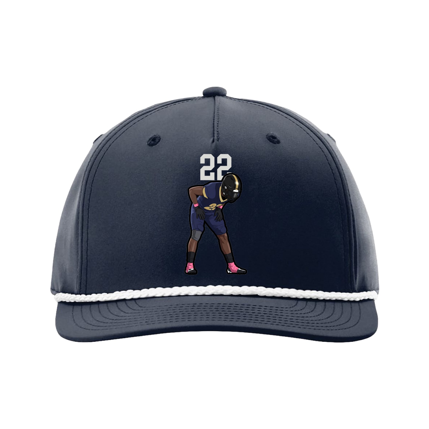 Five-Panel Classic Rope Cap — Number Top in Navy