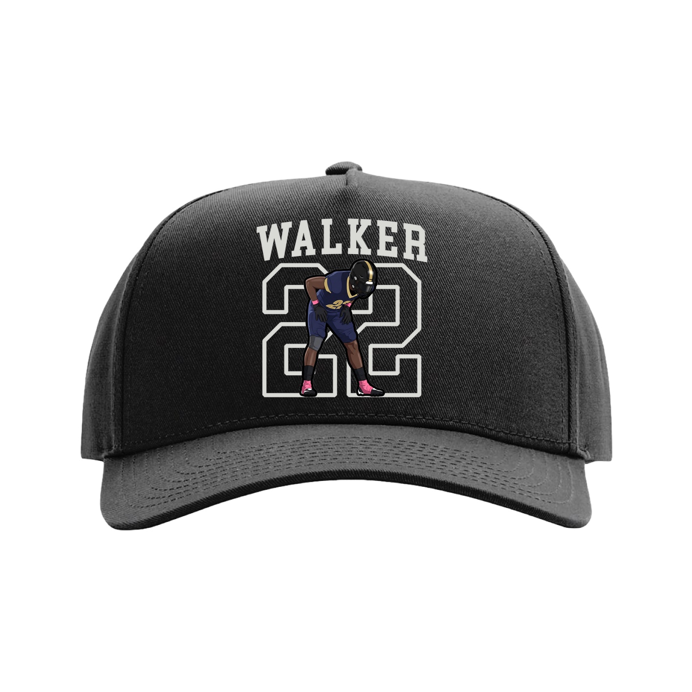 Full Fabric Five-Panel Champ Cap — Shirsey in Black