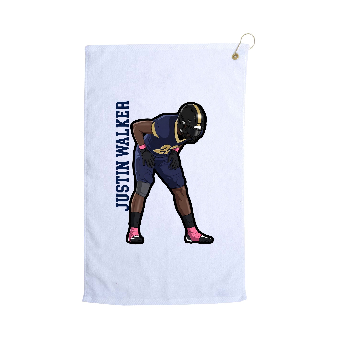 Golf Towel — Name Vertical in White