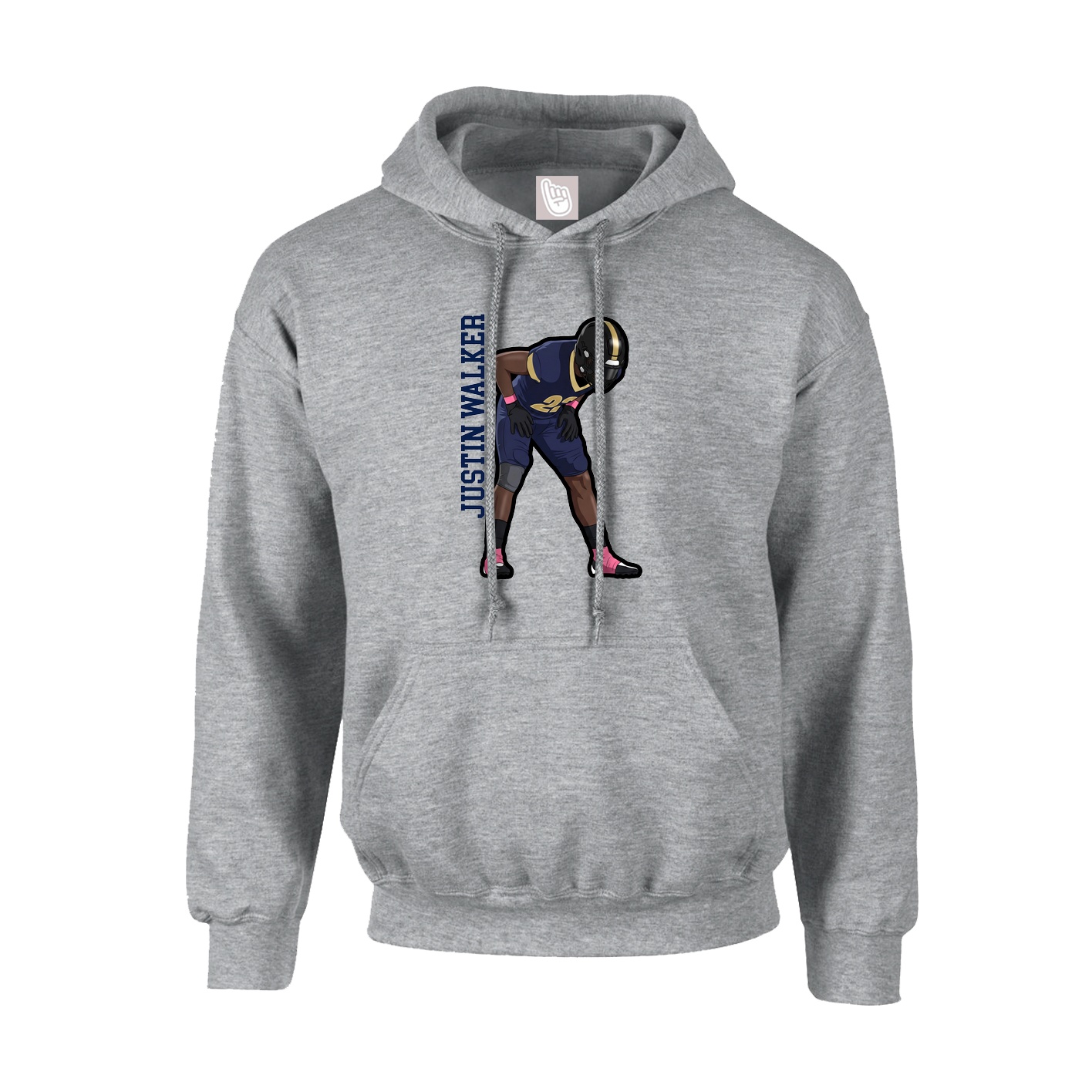 Youth Hoodie — Name Vertical in Grey