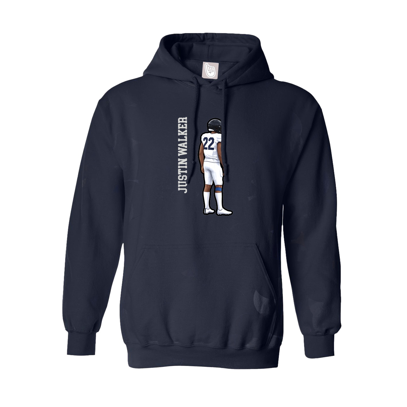 Hoodie — Name Vertical in Navy