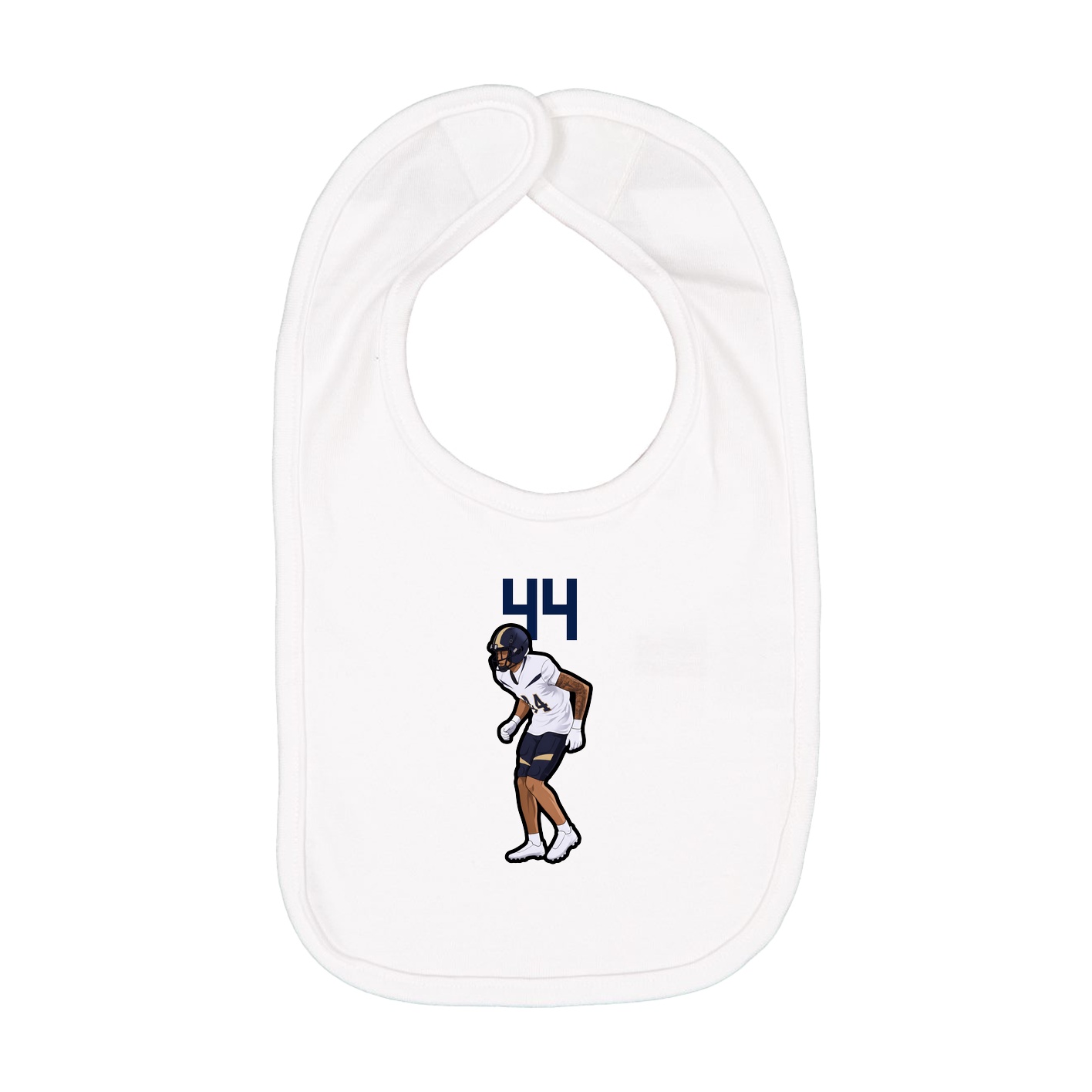 Infant Bib — Number Top in White