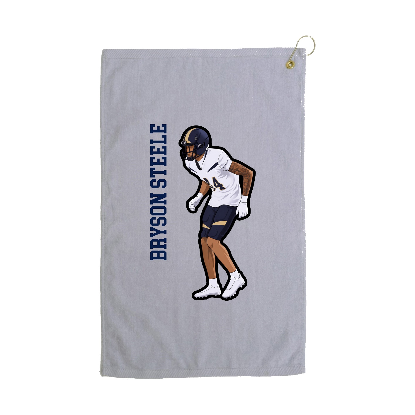 Golf Towel — Name Vertical in Grey