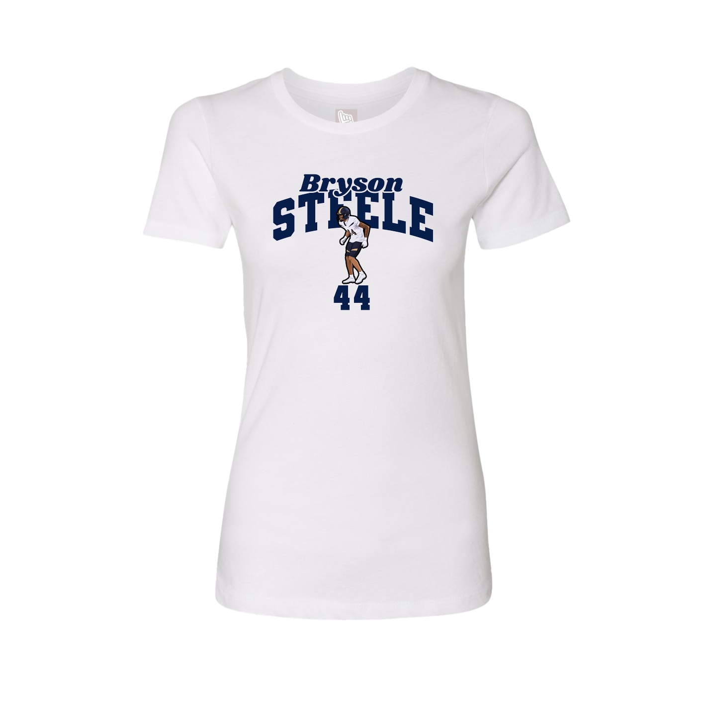 Fitted Women's Tee — Signature Arch in White