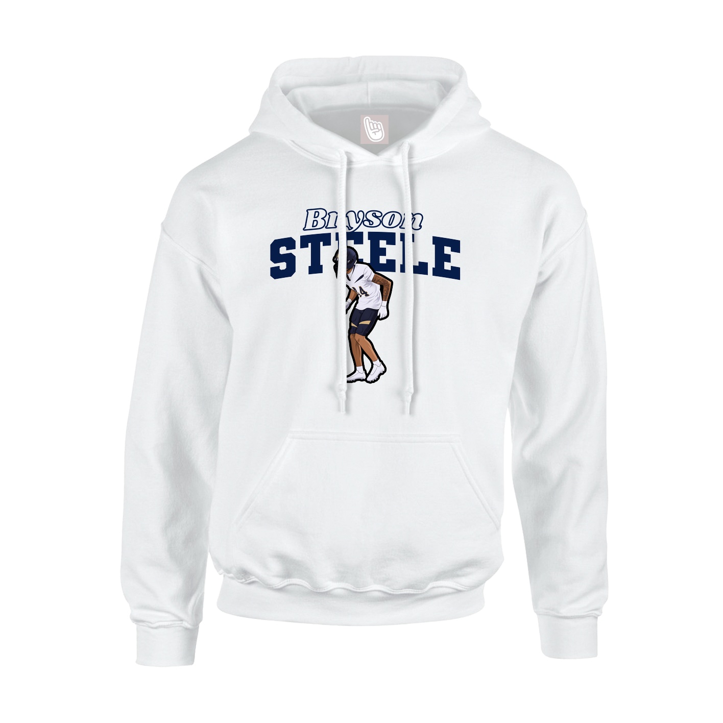 Youth Hoodie — Name Arch in White