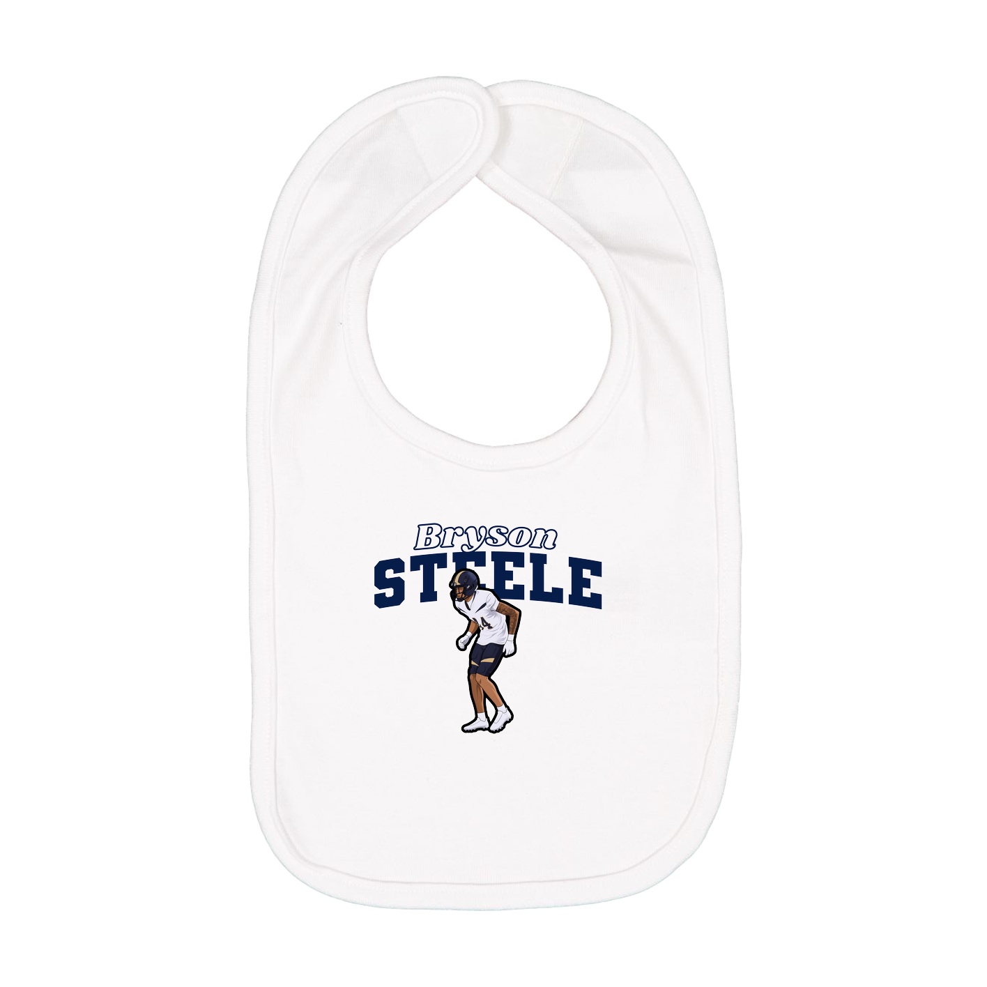 Infant Bib — Name Arch in White