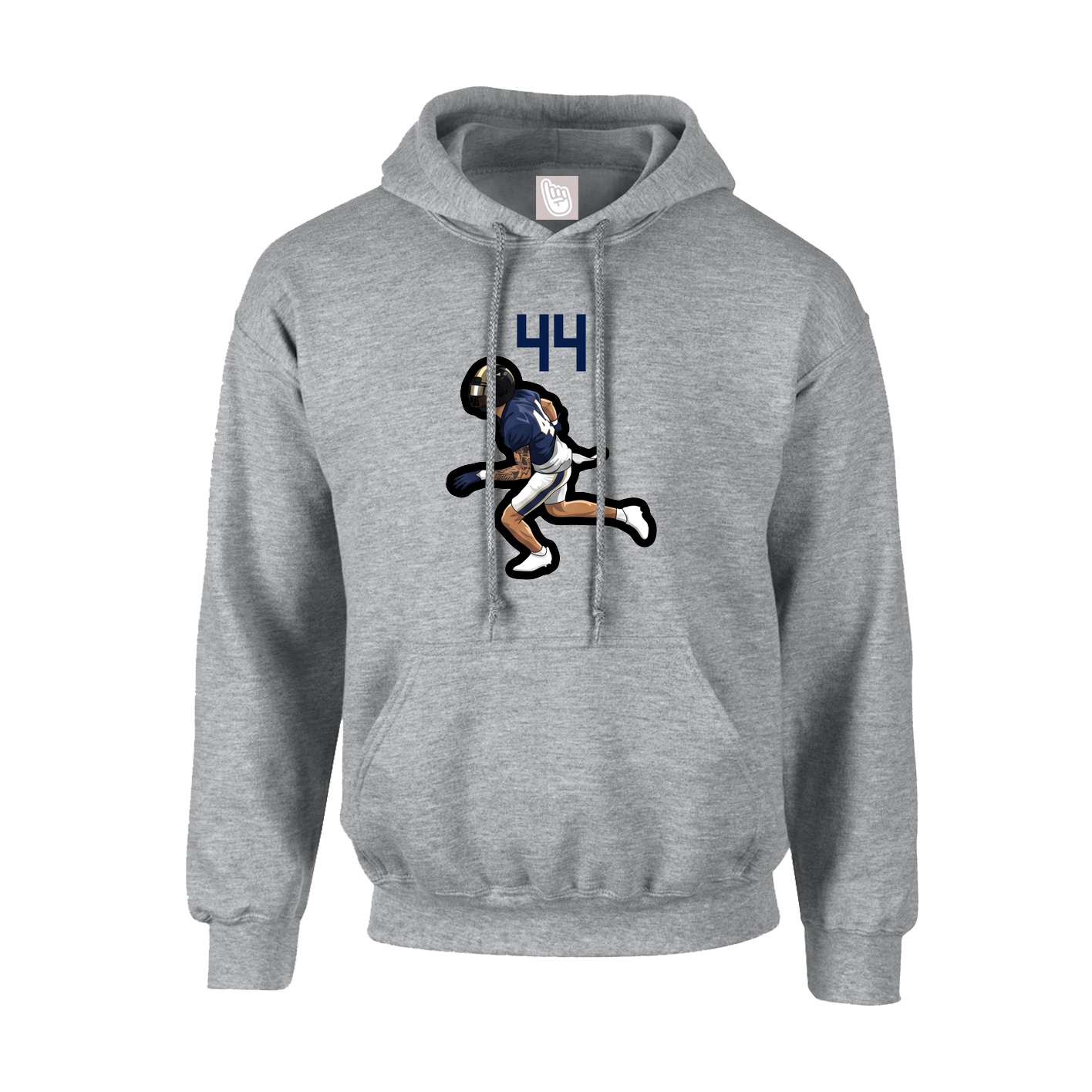 Youth Hoodie — Number Top in Grey
