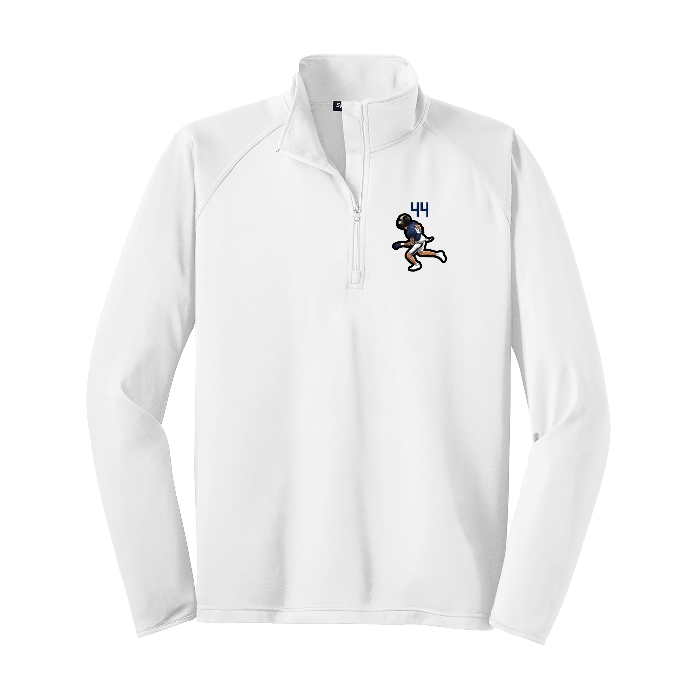 Q-Zip Pullover — Number Top in White