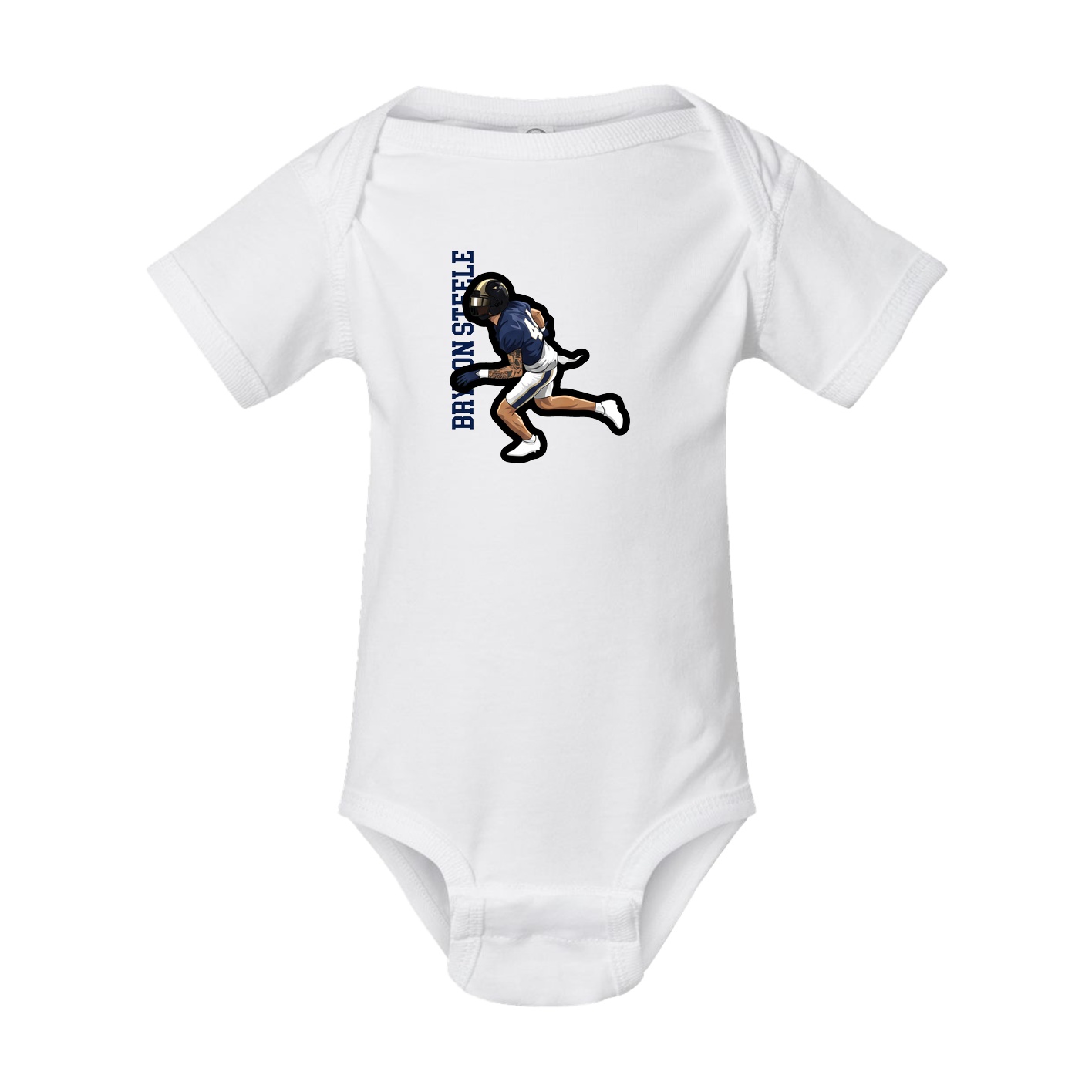 Baby Onesie — Name Vertical in White