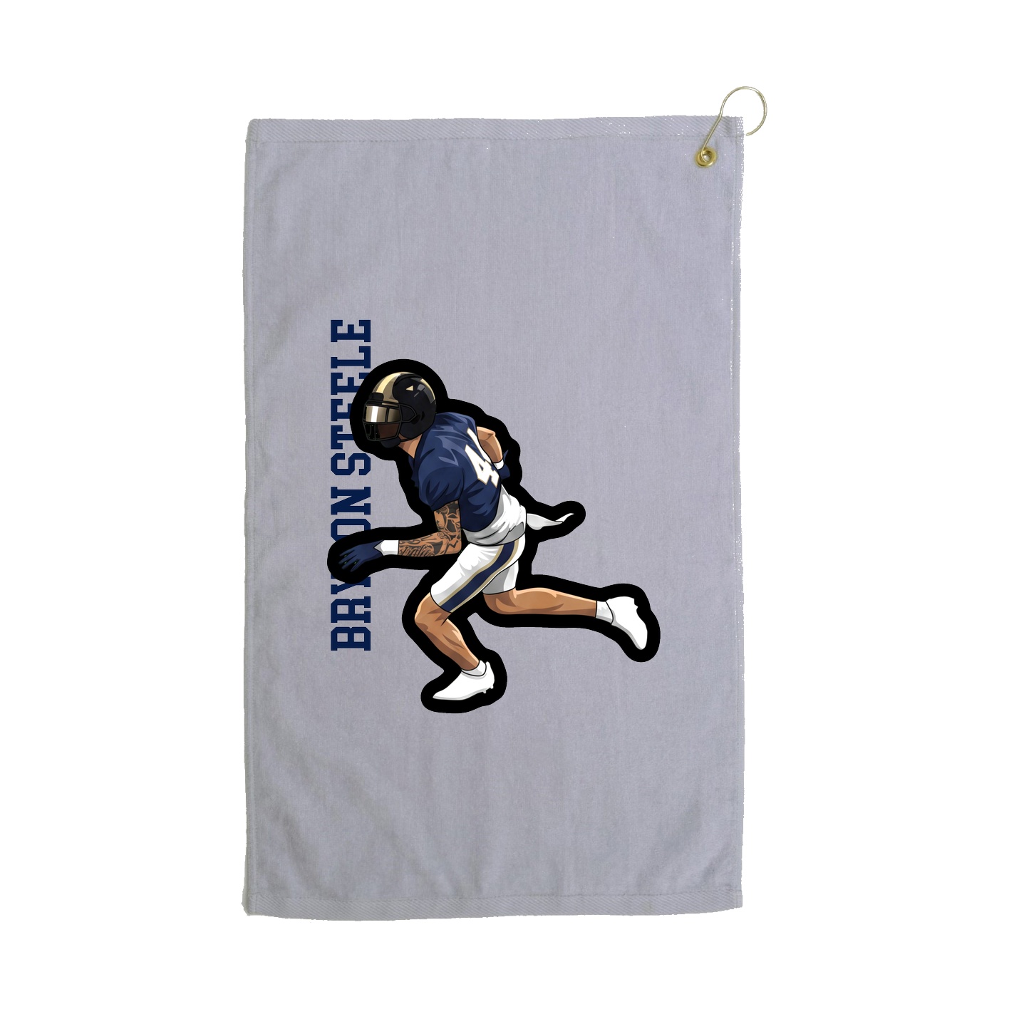Golf Towel — Name Vertical in Grey