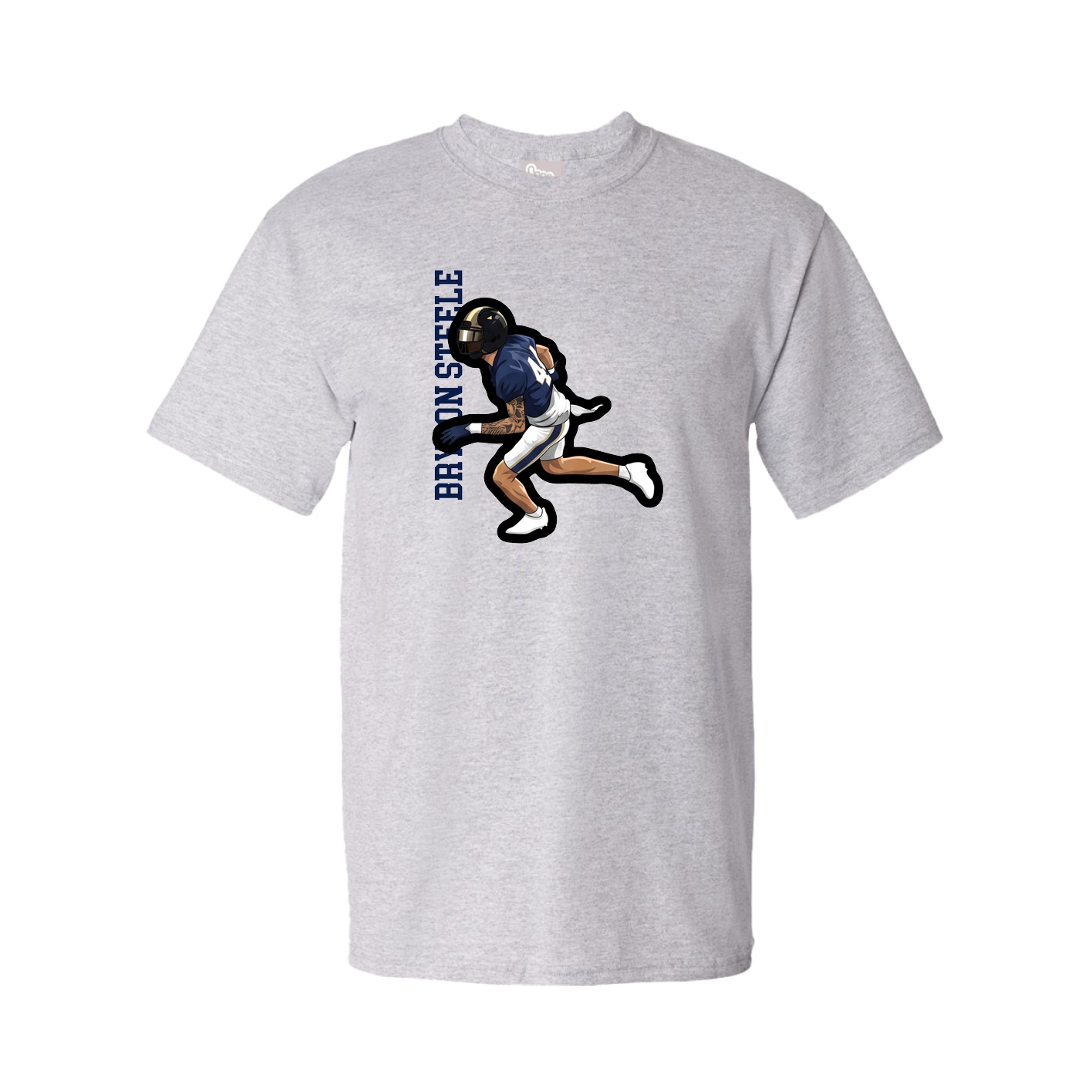 Tee — Name Vertical in Grey