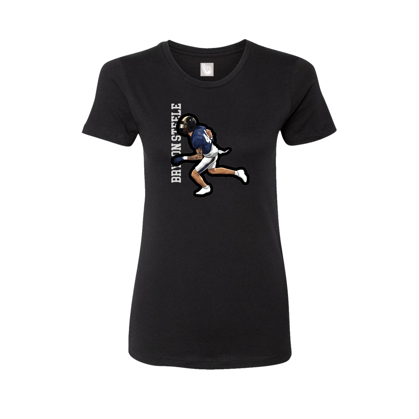 Womens Tee — Name Vertical in Black