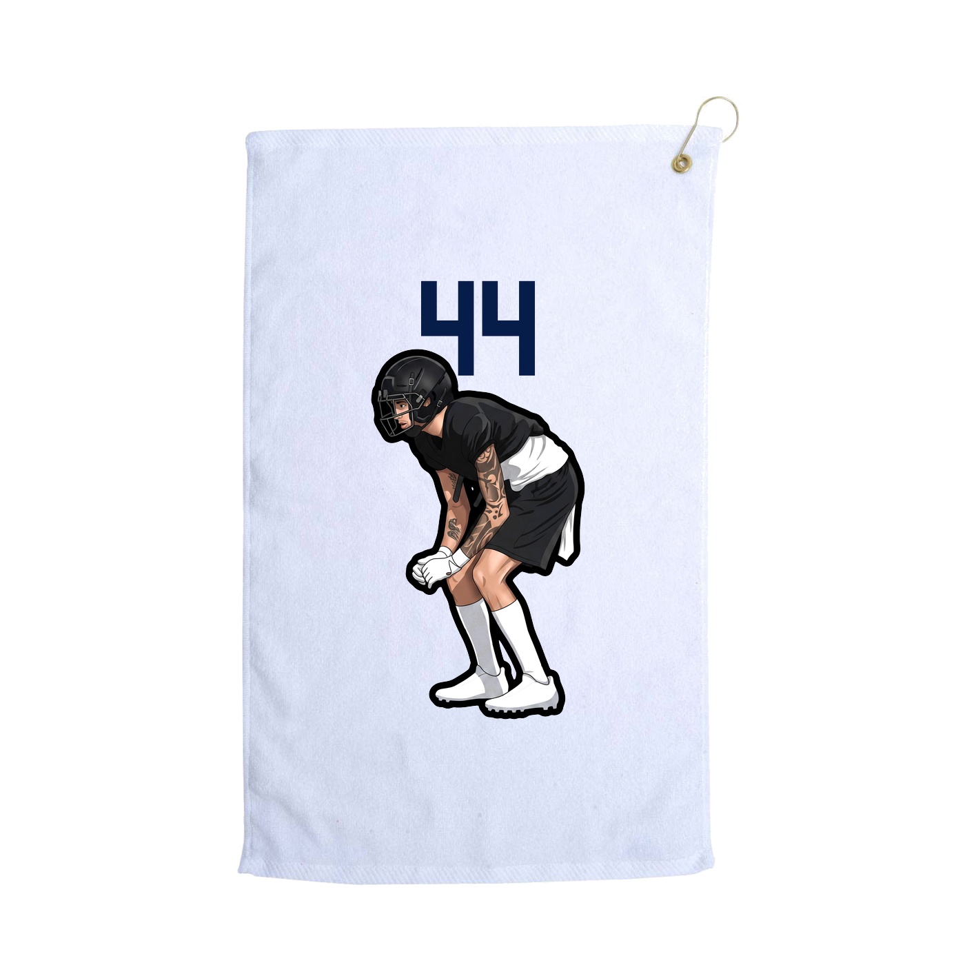 Golf Towel — Number Top in White