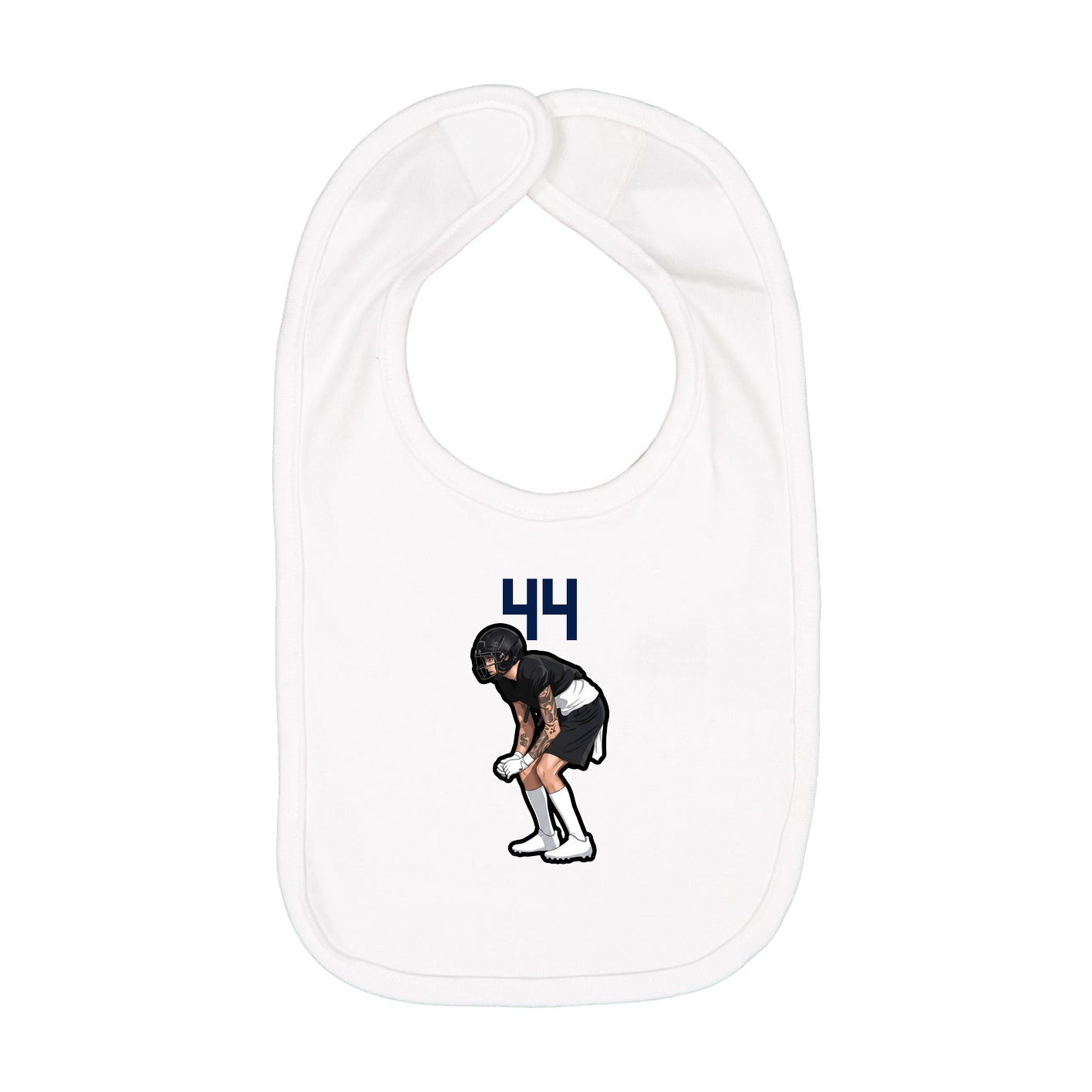 Infant Bib — Number Top in White